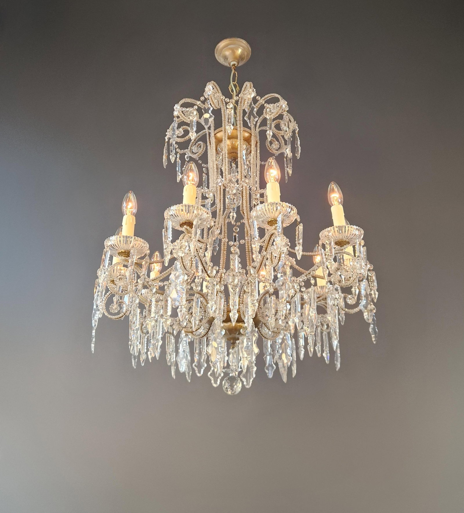Antique French Crystal Chandelier Directoire Style Louis XVI Influence - Restored - 2