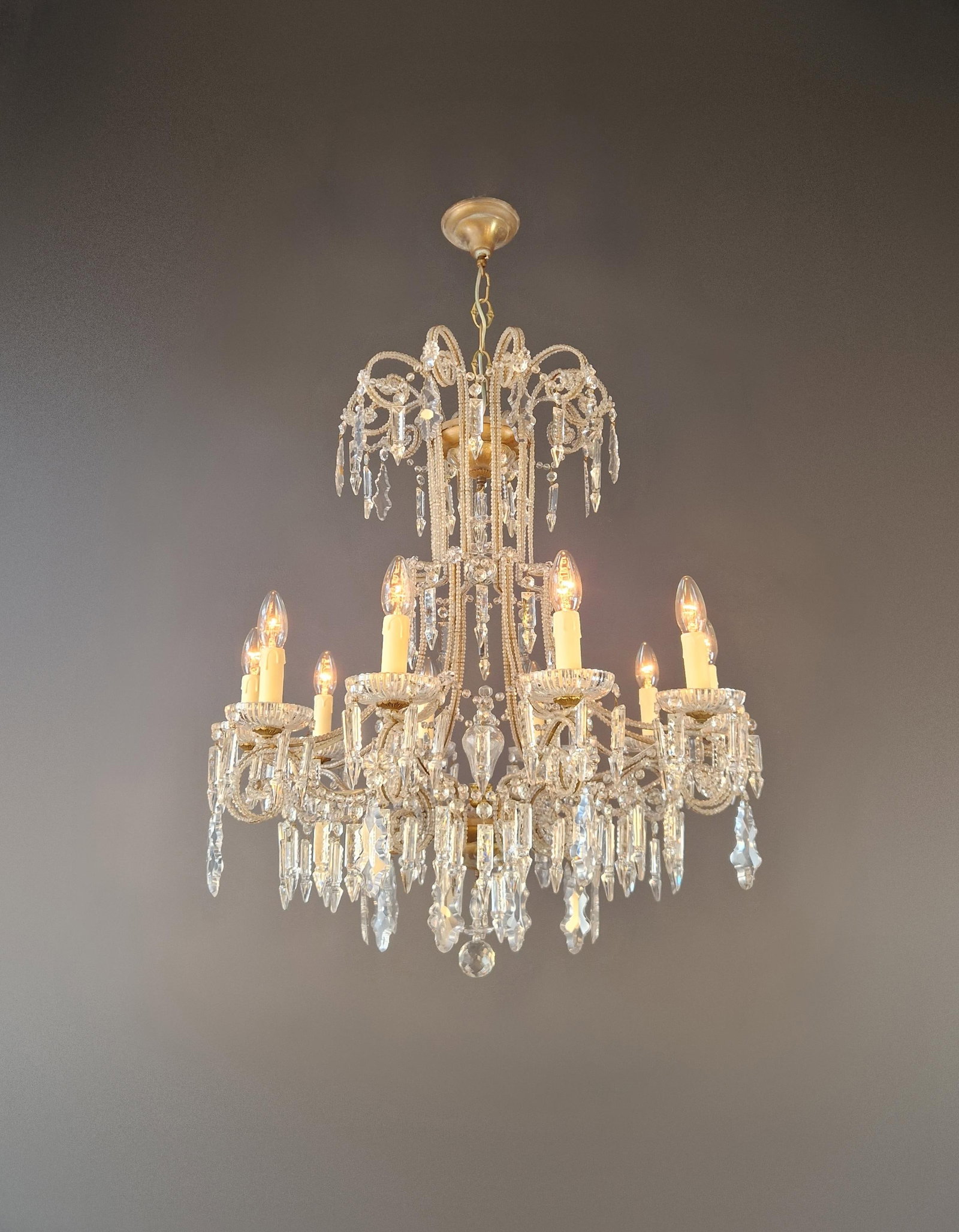 Antique French Crystal Chandelier Directoire Style Louis XVI Influence - Restored - 3