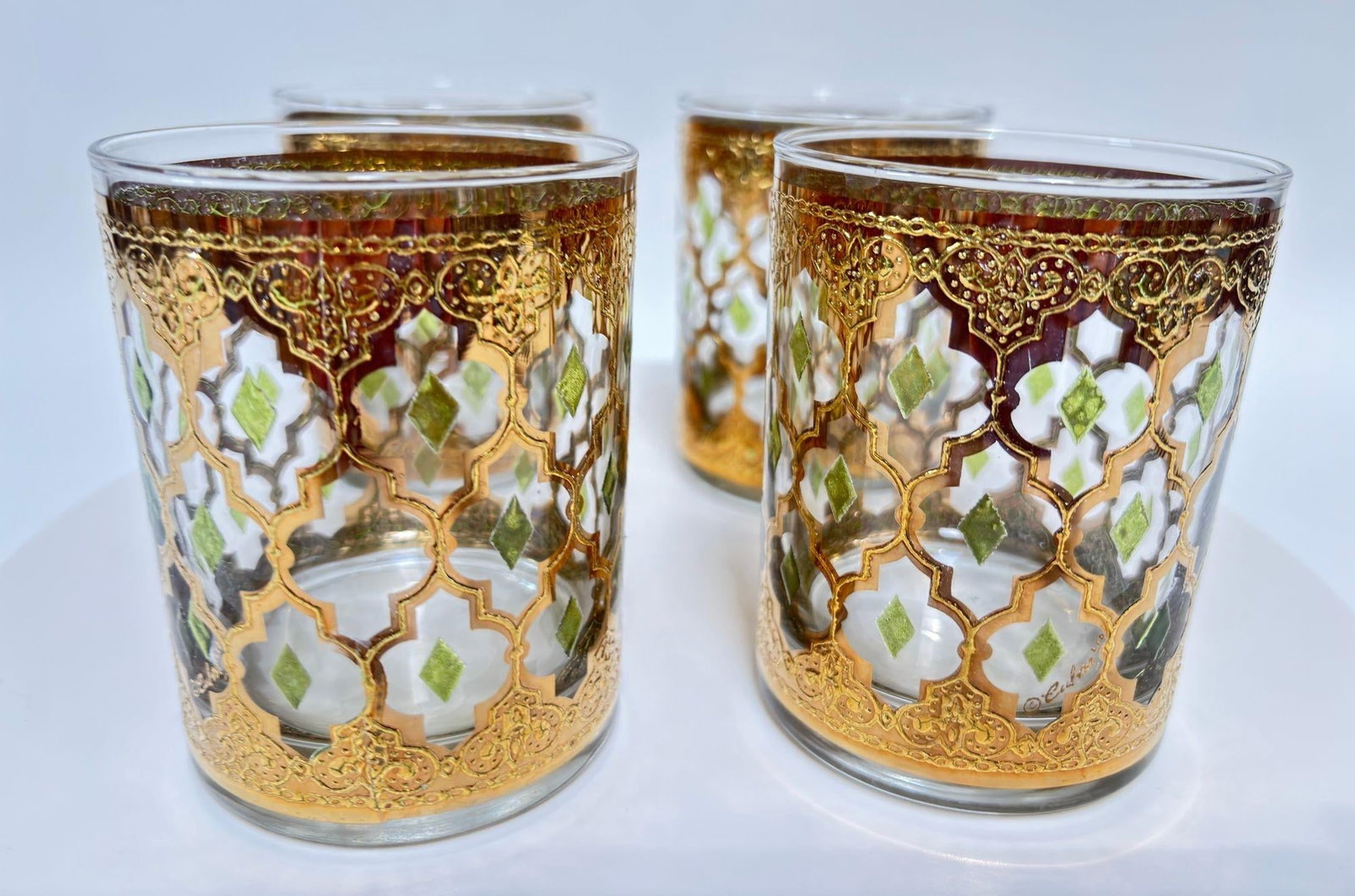 Vintage Set of 4 Old Fashioned Valencia by Culver With 22-Karat Gold - 2