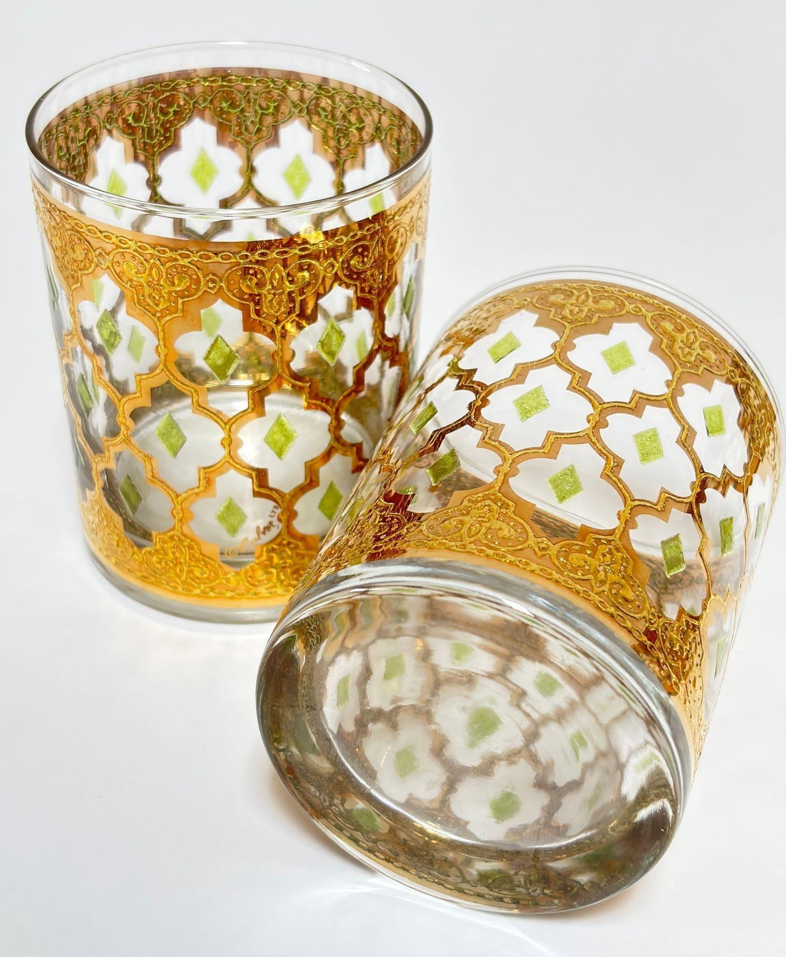 Vintage Set of 4 Old Fashioned Valencia by Culver With 22-Karat Gold - 4