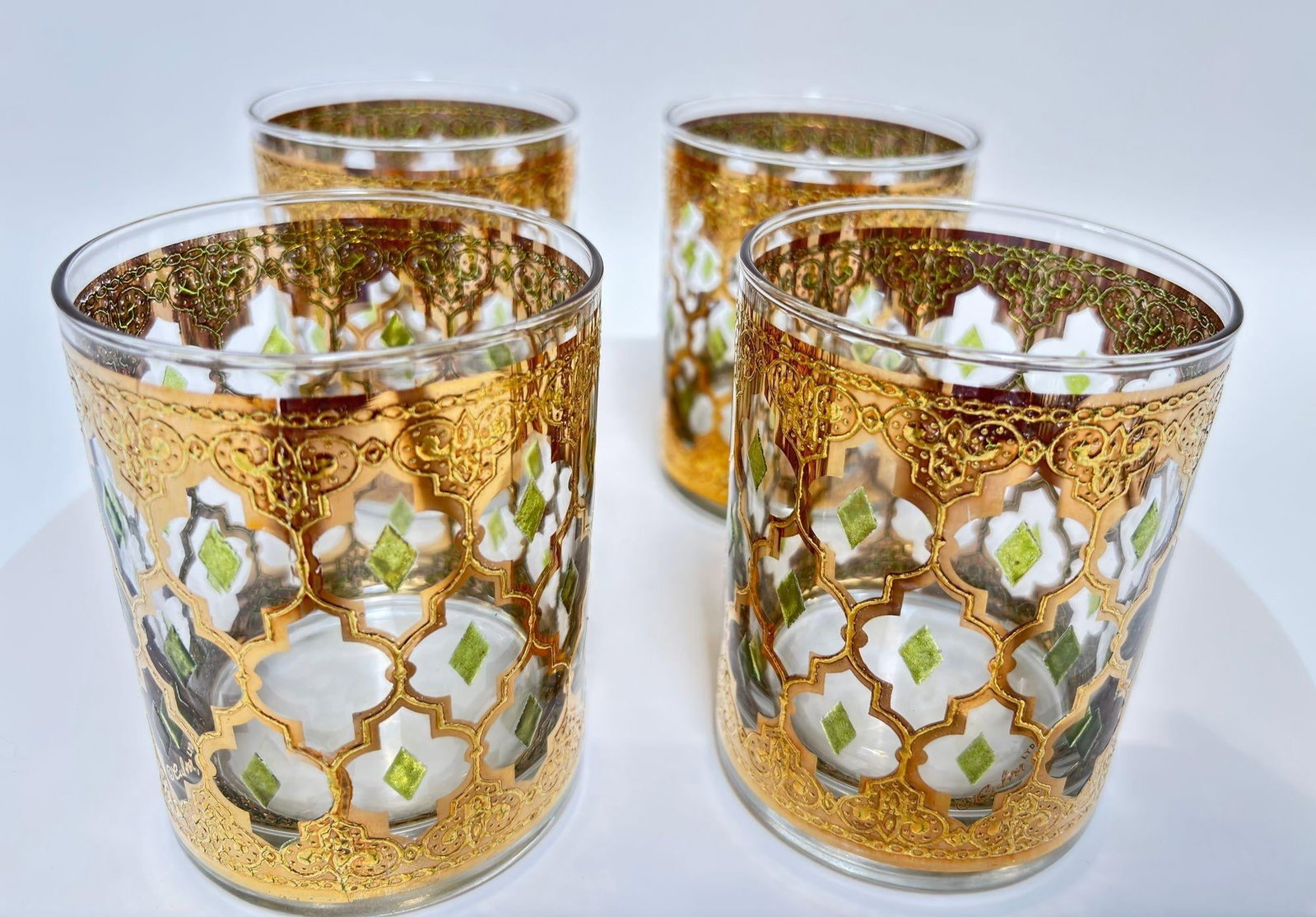 Vintage Set of 4 Old Fashioned Valencia by Culver With 22-Karat Gold - 5