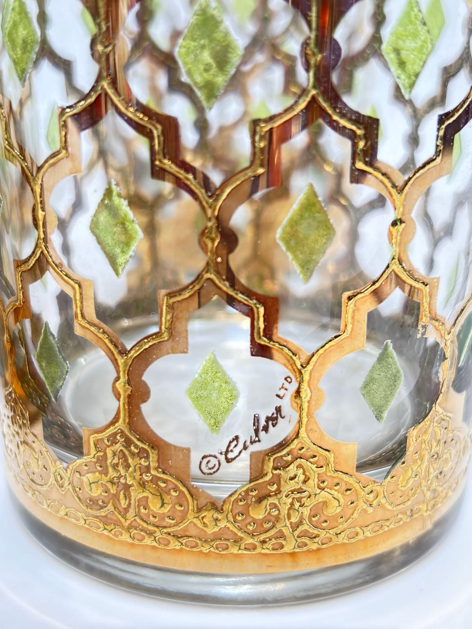 Vintage Set of 4 Old Fashioned Valencia by Culver With 22-Karat Gold - 7