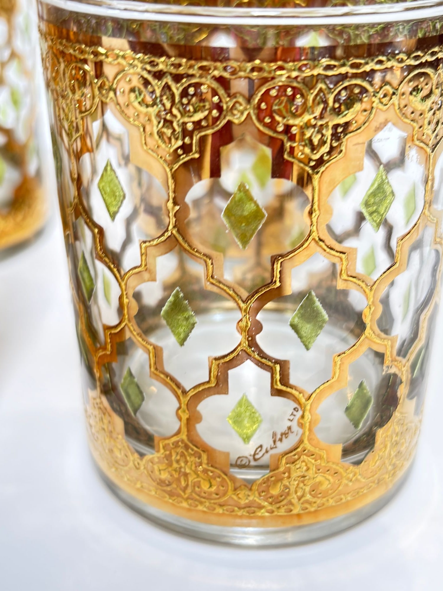 Vintage Set of 4 Old Fashioned Valencia by Culver With 22-Karat Gold - 8