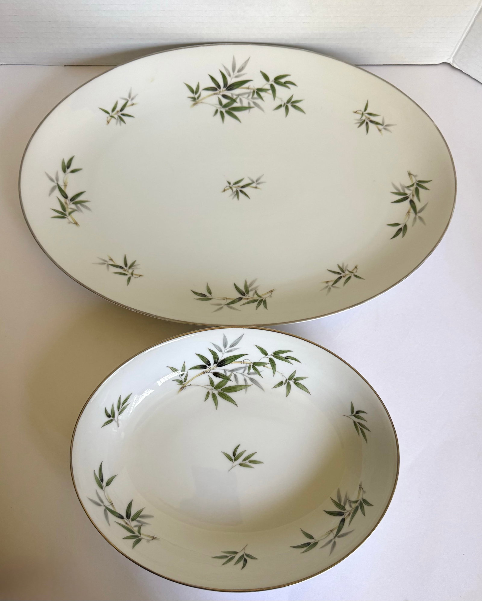 1960s Wentworth China "Bamboo" Japanese Porcelain Dinnerware Set With Platinum Trim – 44 Piece - 10