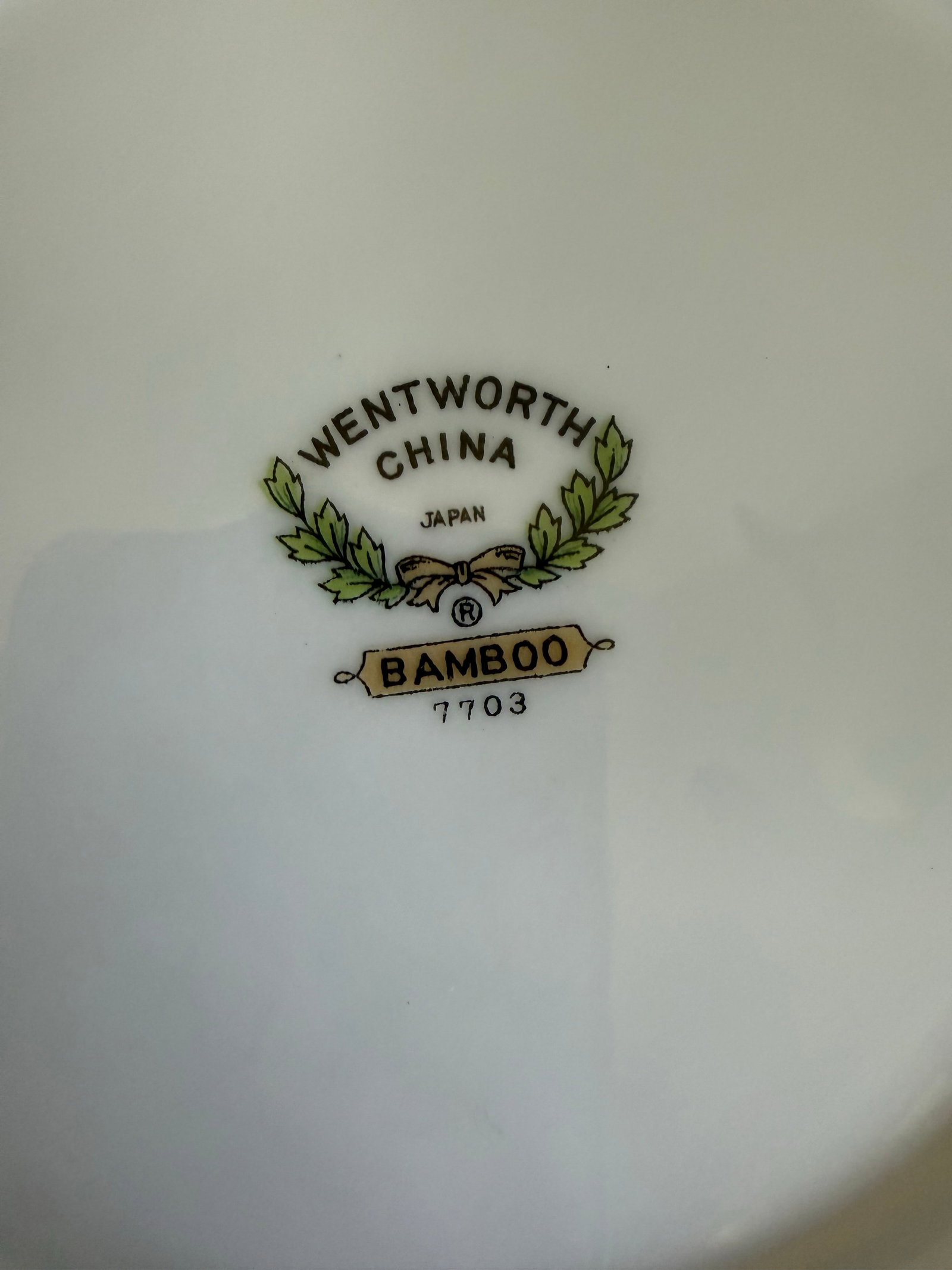 1960s Wentworth China "Bamboo" Japanese Porcelain Dinnerware Set With Platinum Trim – 44 Piece - 12