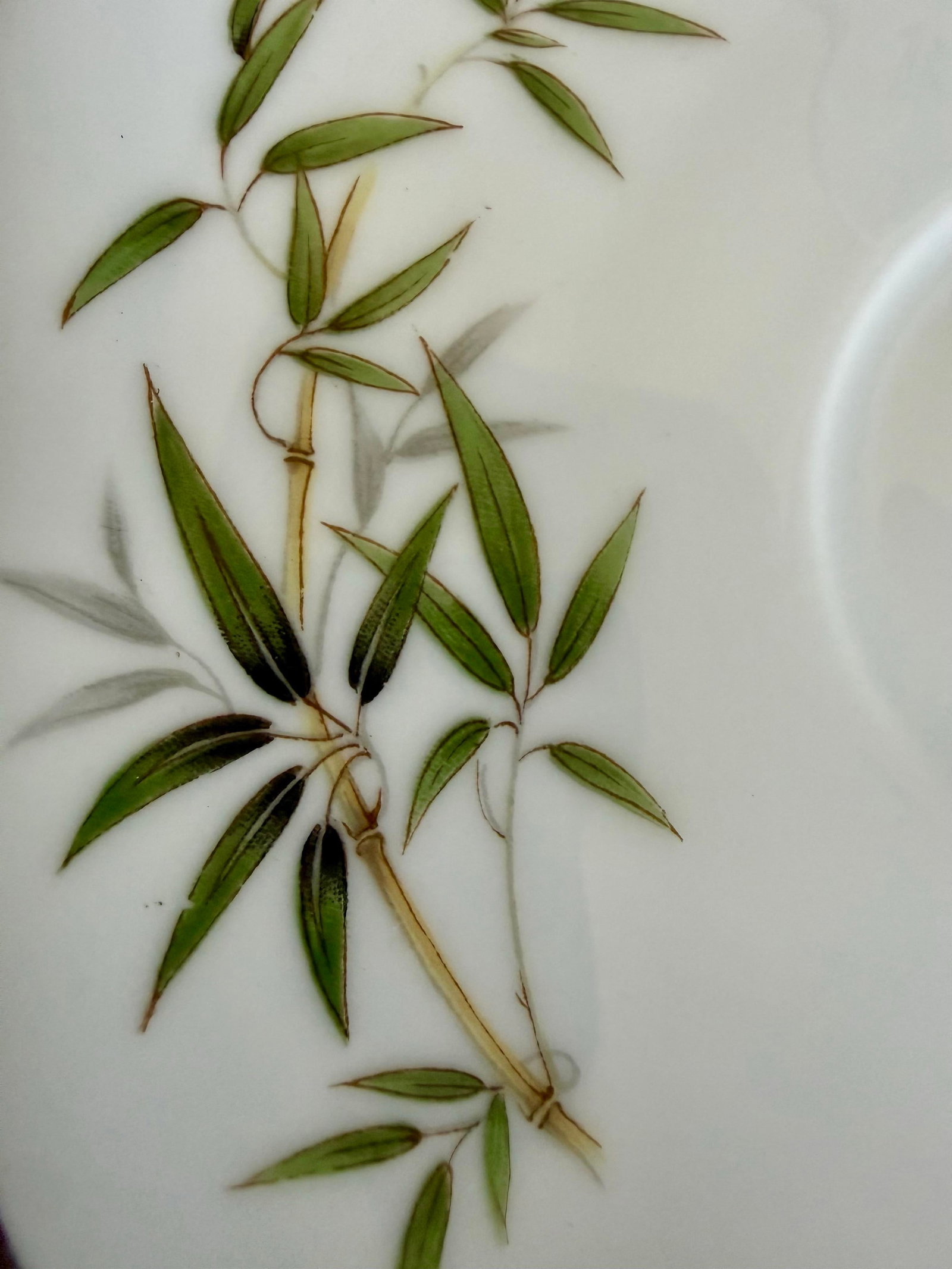 1960s Wentworth China "Bamboo" Japanese Porcelain Dinnerware Set With Platinum Trim – 44 Piece - 3