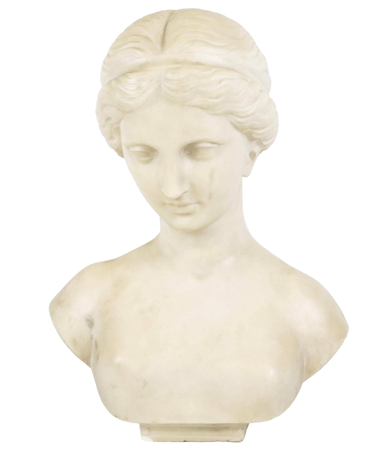 Italian Carved Marble Bust of a Young Woman - 2