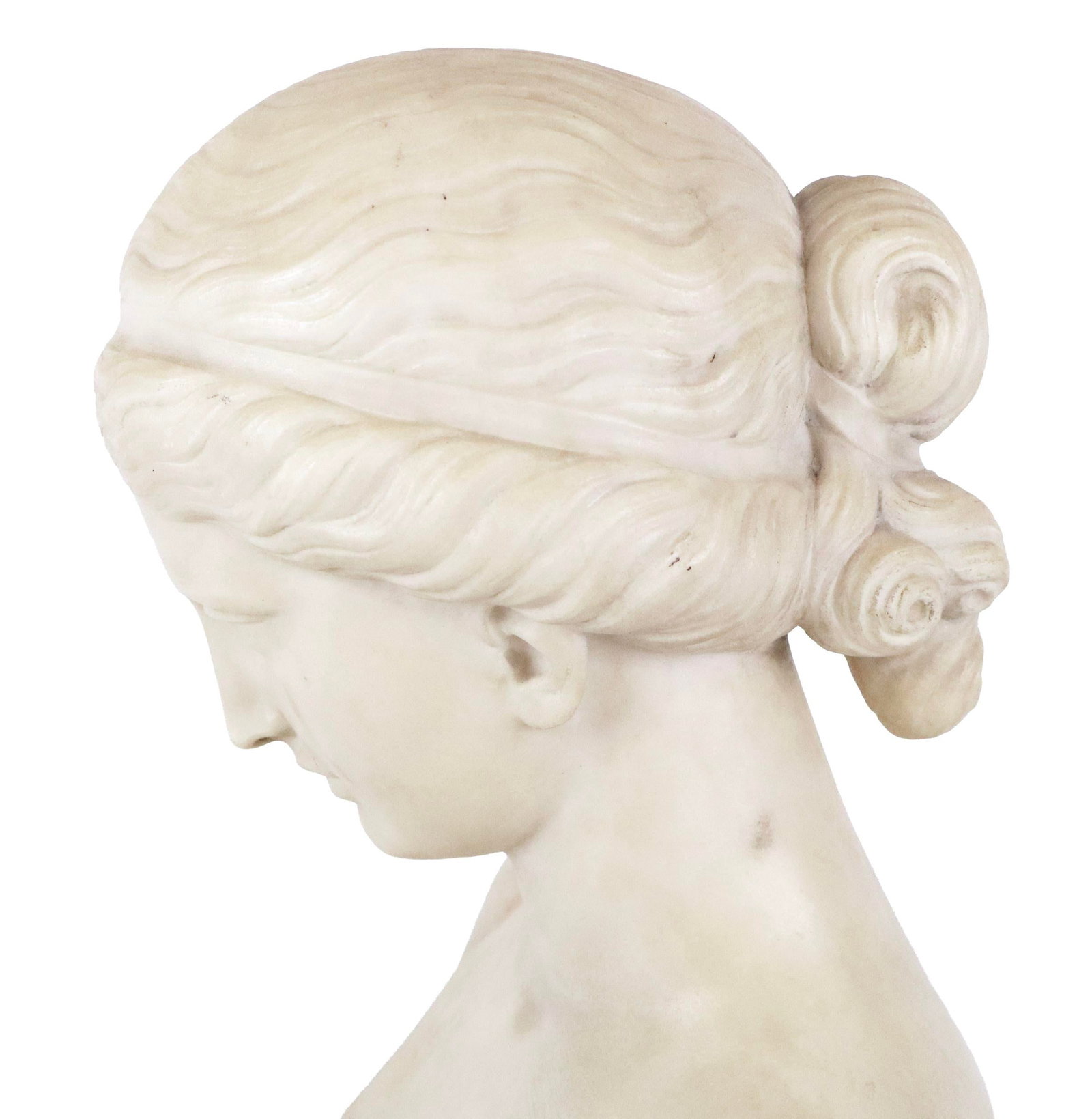 Italian Carved Marble Bust of a Young Woman - 5
