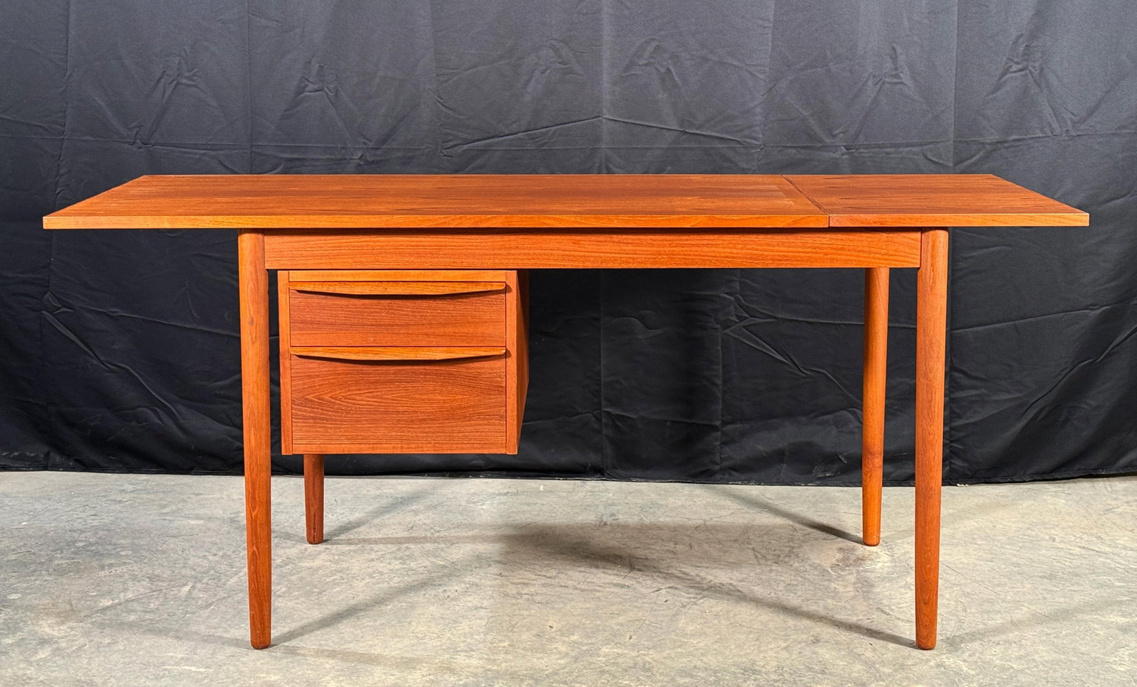 Danish Modern Teak Drop-Leaf Writing Desk With Two Drawers, Denmark, 1960s - 2