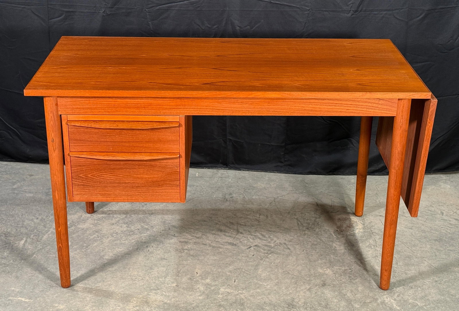 Danish Modern Teak Drop-Leaf Writing Desk With Two Drawers, Denmark, 1960s - 4
