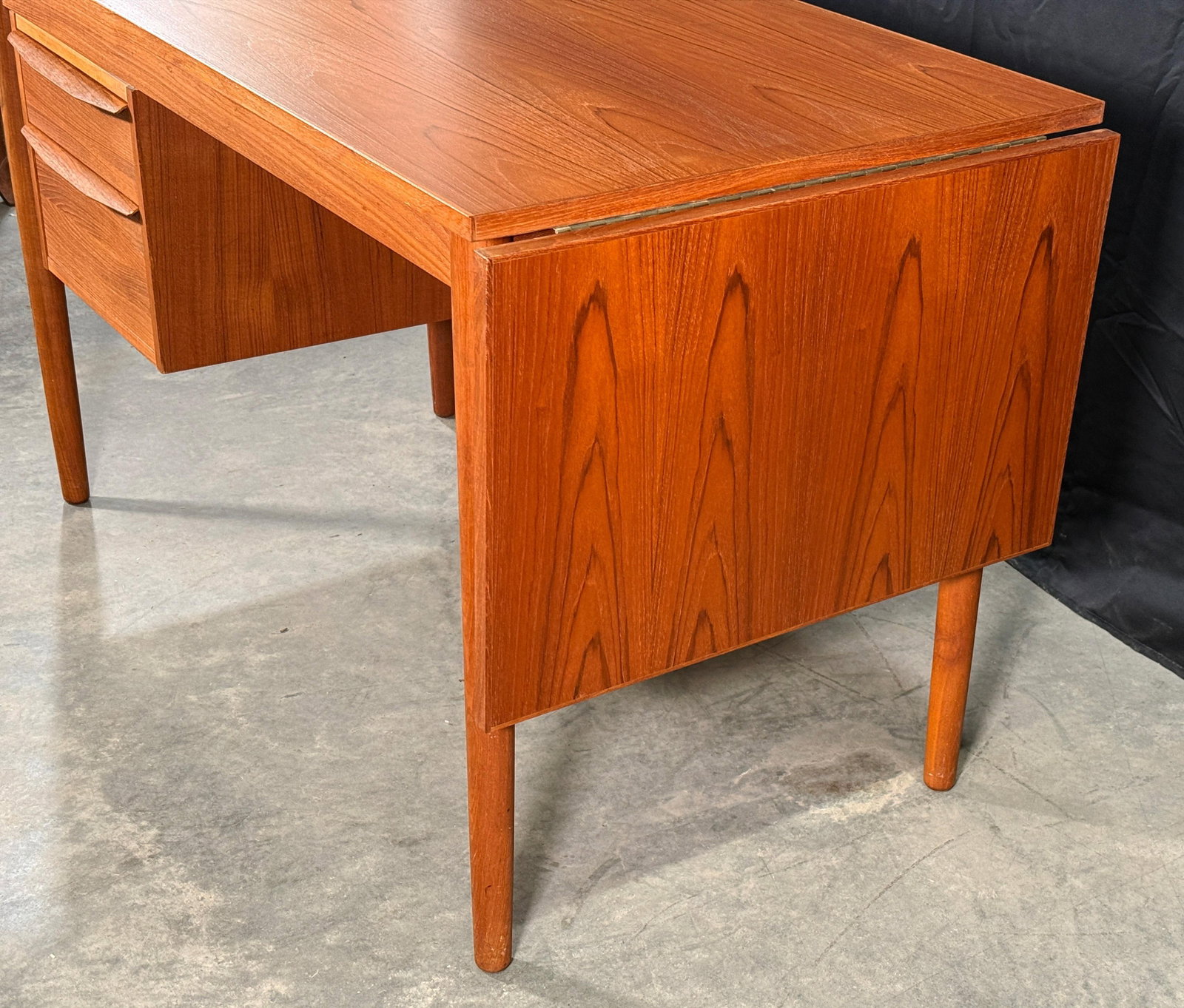 Danish Modern Teak Drop-Leaf Writing Desk With Two Drawers, Denmark, 1960s - 7