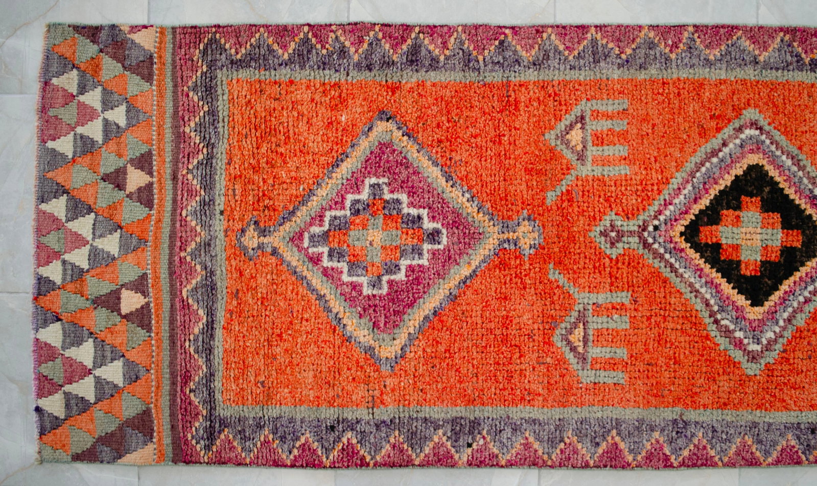 1960s Vintage Hand Knotted Primitive Turkish Runner - 12