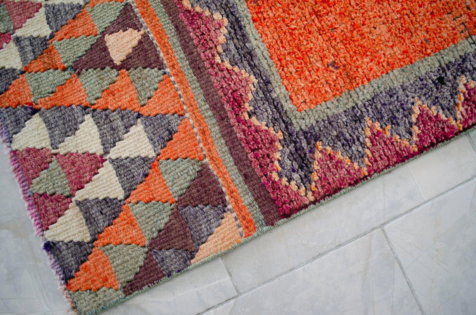 1960s Vintage Hand Knotted Primitive Turkish Runner - 14