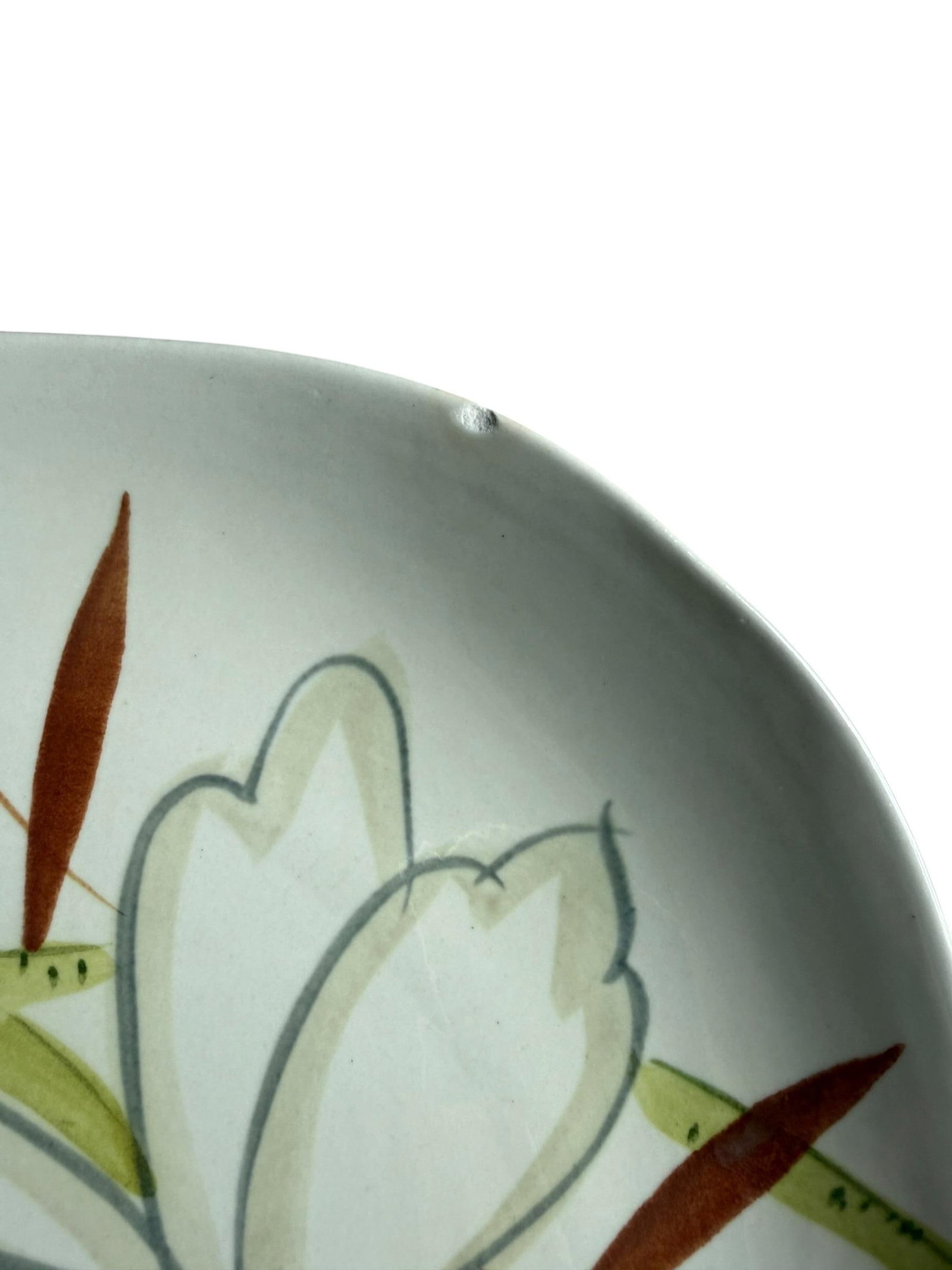 1950's Red Wing Pottery Lotus Pattern Square Dinner Plates Saucers Cup Set of 7 - 5