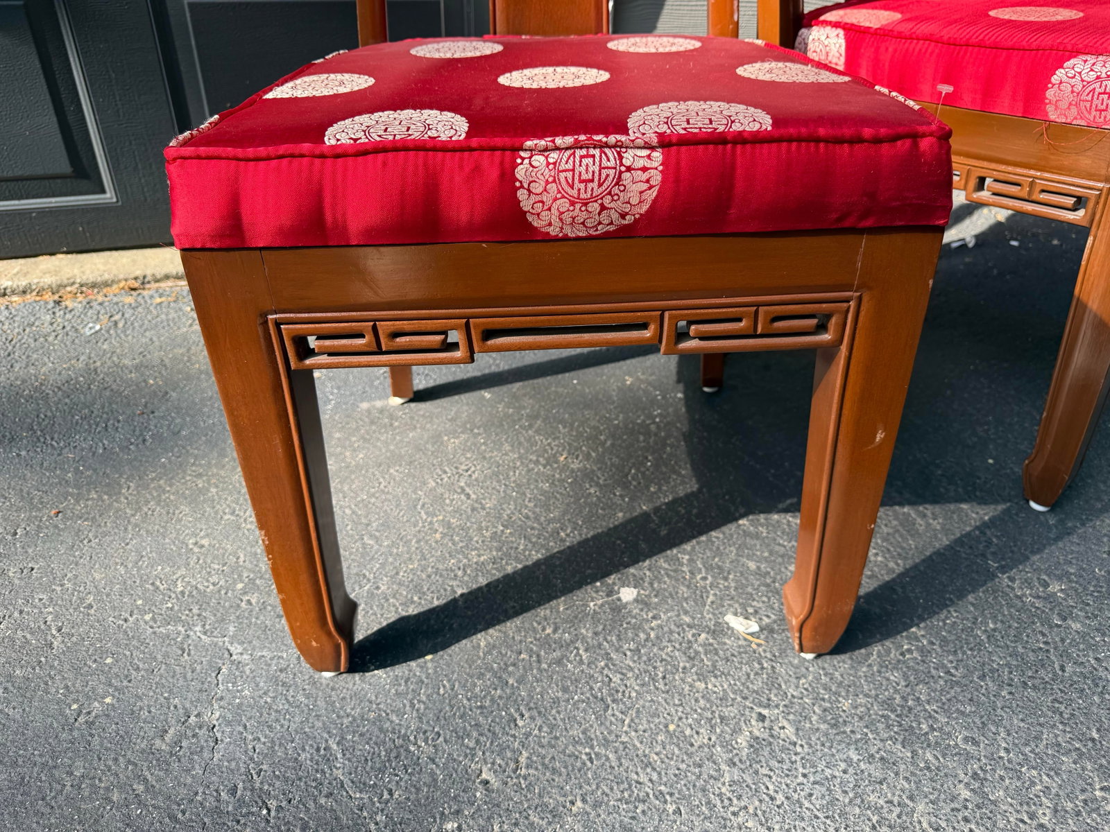 Rosewood Dining Chairs 1960s Asian Ming Chinoiserie Lot of 2 - 6