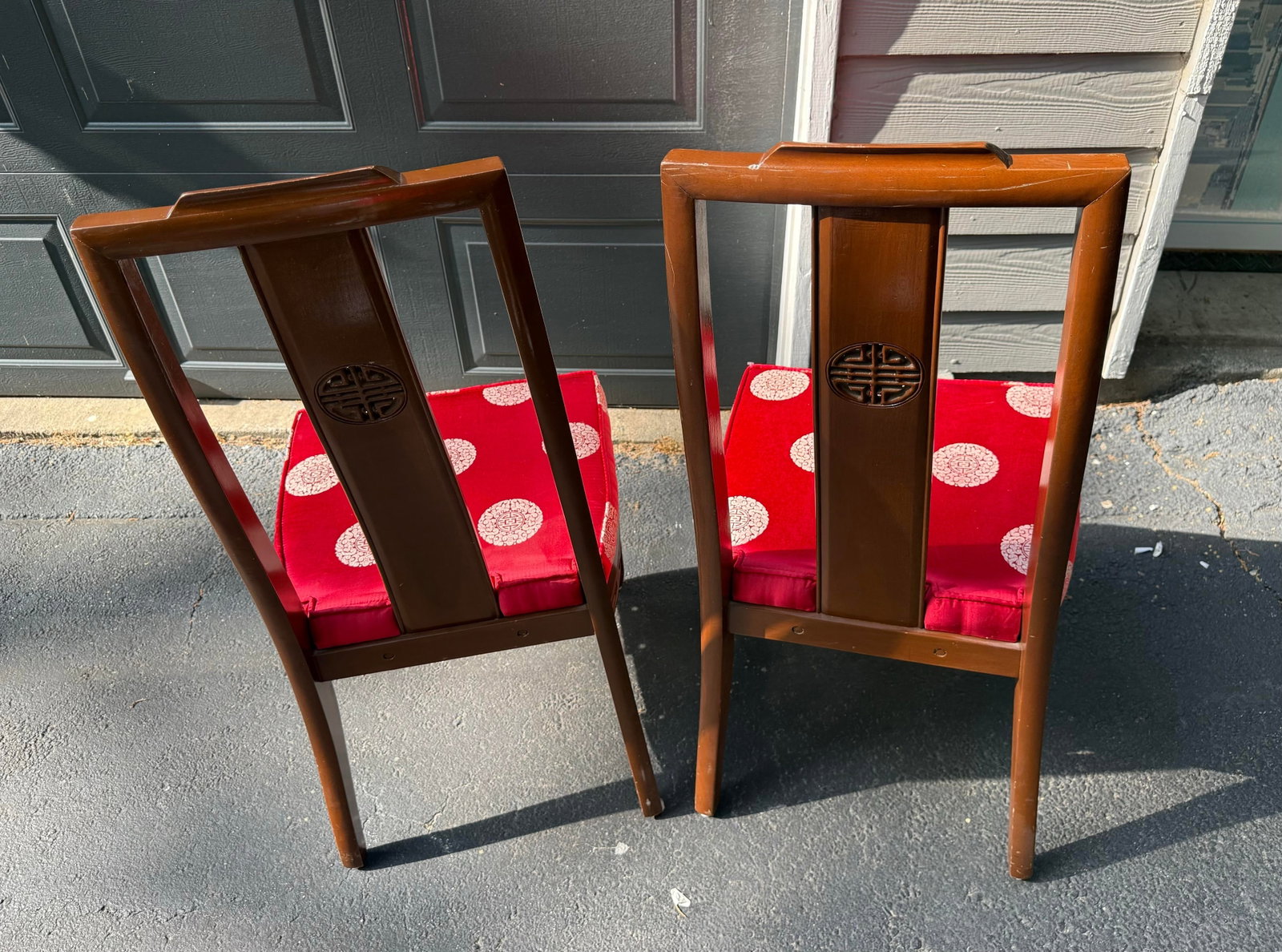 Rosewood Dining Chairs 1960s Asian Ming Chinoiserie Lot of 2 - 7