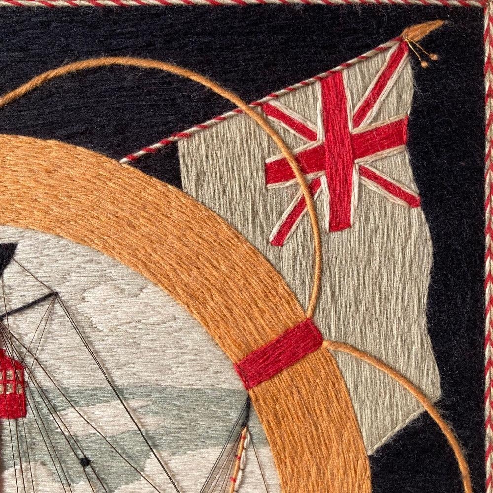 British Sailor's Woolwork of a Named Lightship Stationed Off Suffolk, England - 2