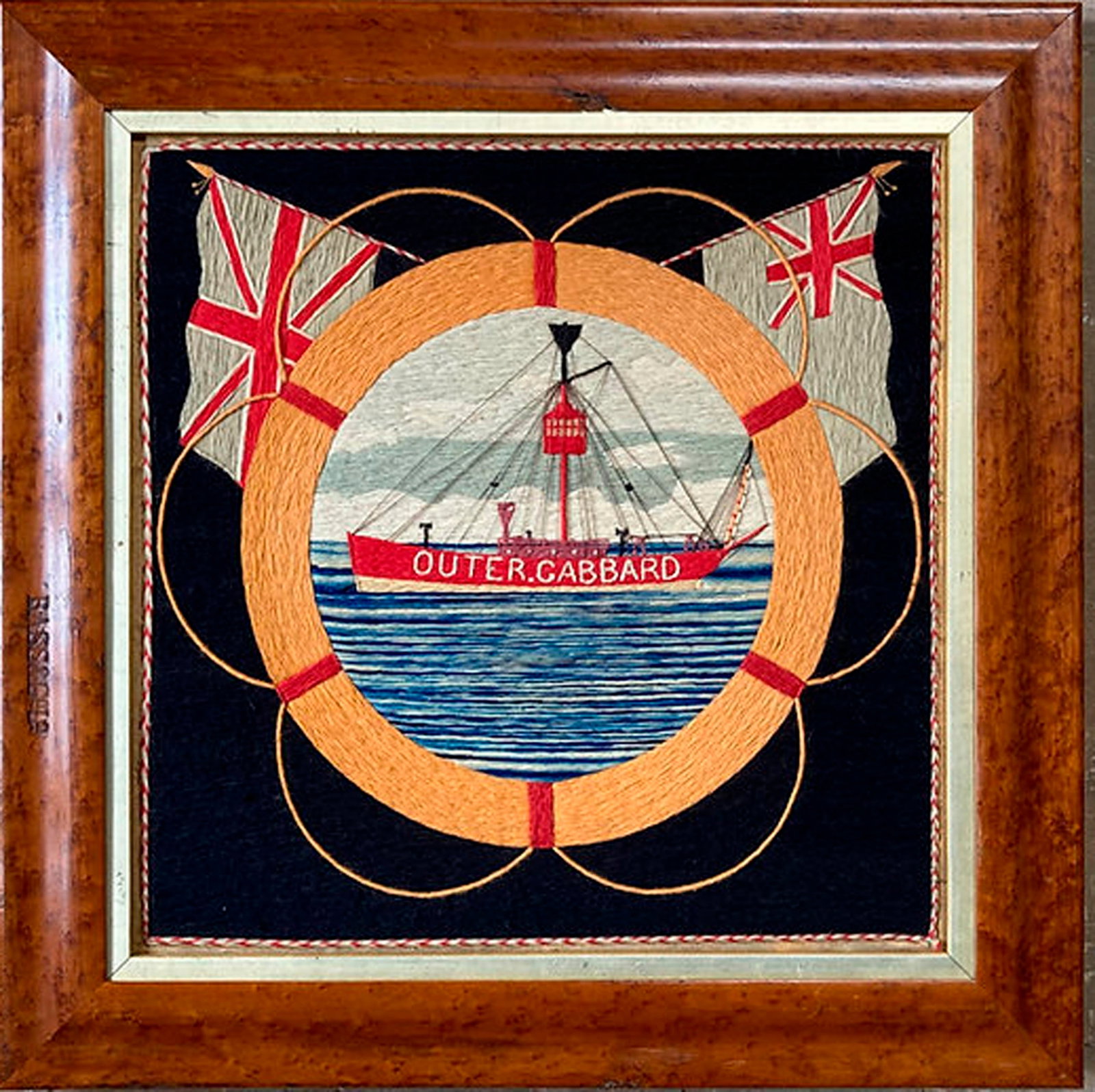 British Sailor's Woolwork of a Named Lightship Stationed Off Suffolk, England - 6