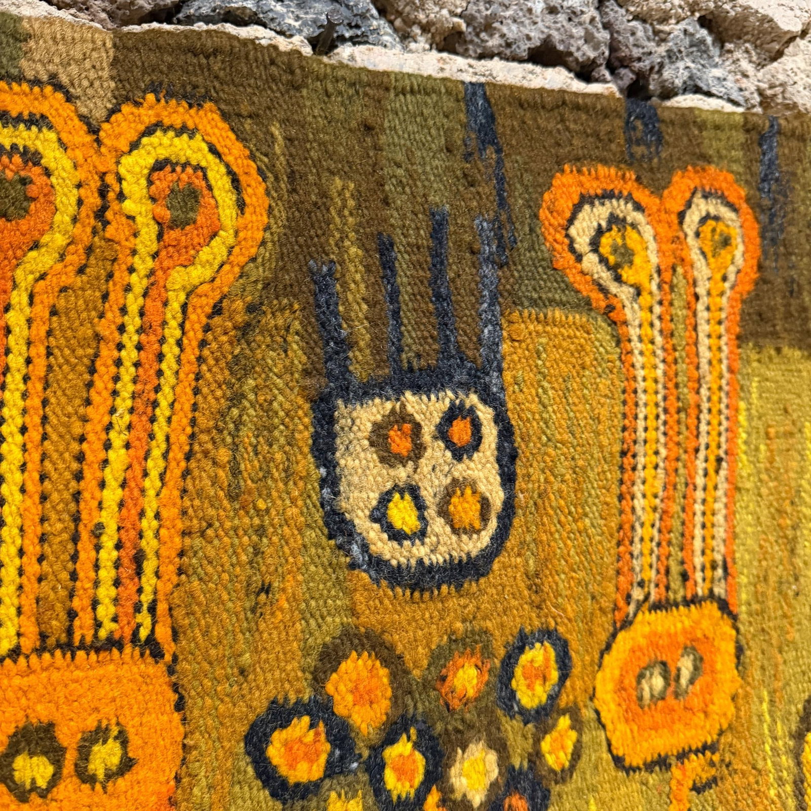 Vintage 1970s Abstract Polish Tapestry Designed by ElÅ¼bieta Kaszycka Mid-Century - 4