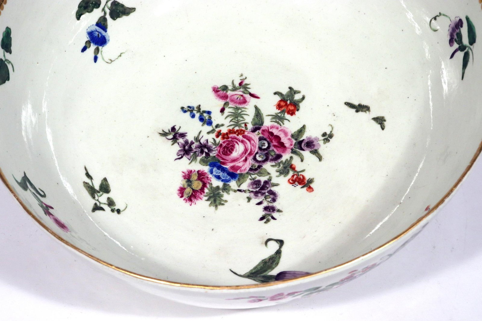 18th-Century First Period Worcester Porcelain Botanical Punch Bowl - 10