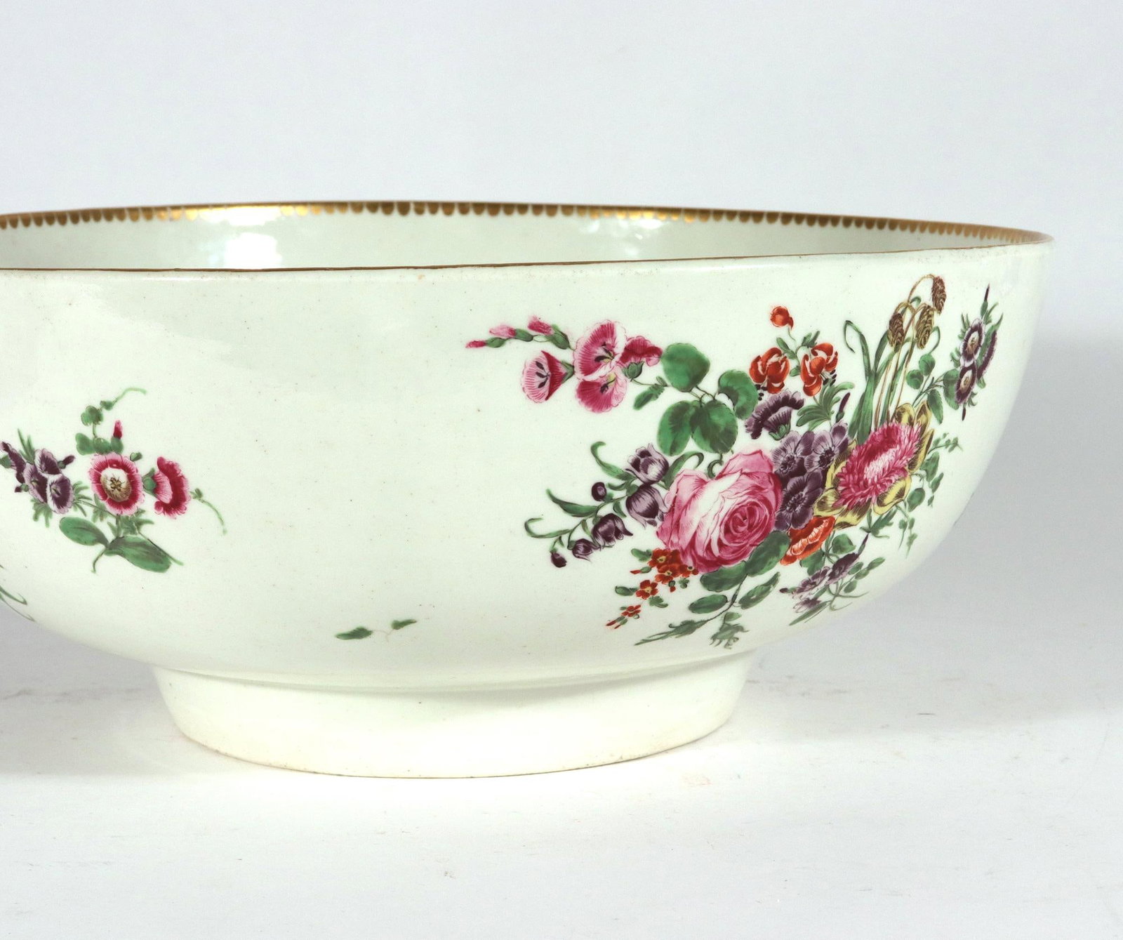 18th-Century First Period Worcester Porcelain Botanical Punch Bowl - 11