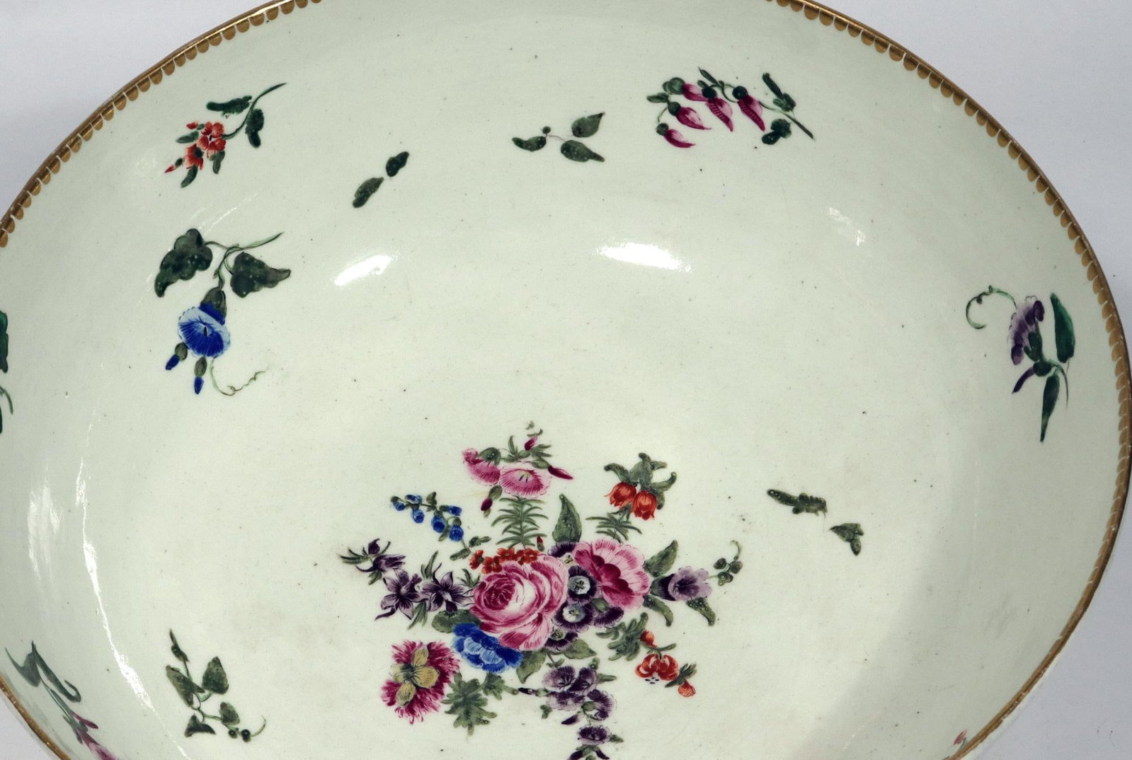 18th-Century First Period Worcester Porcelain Botanical Punch Bowl - 12