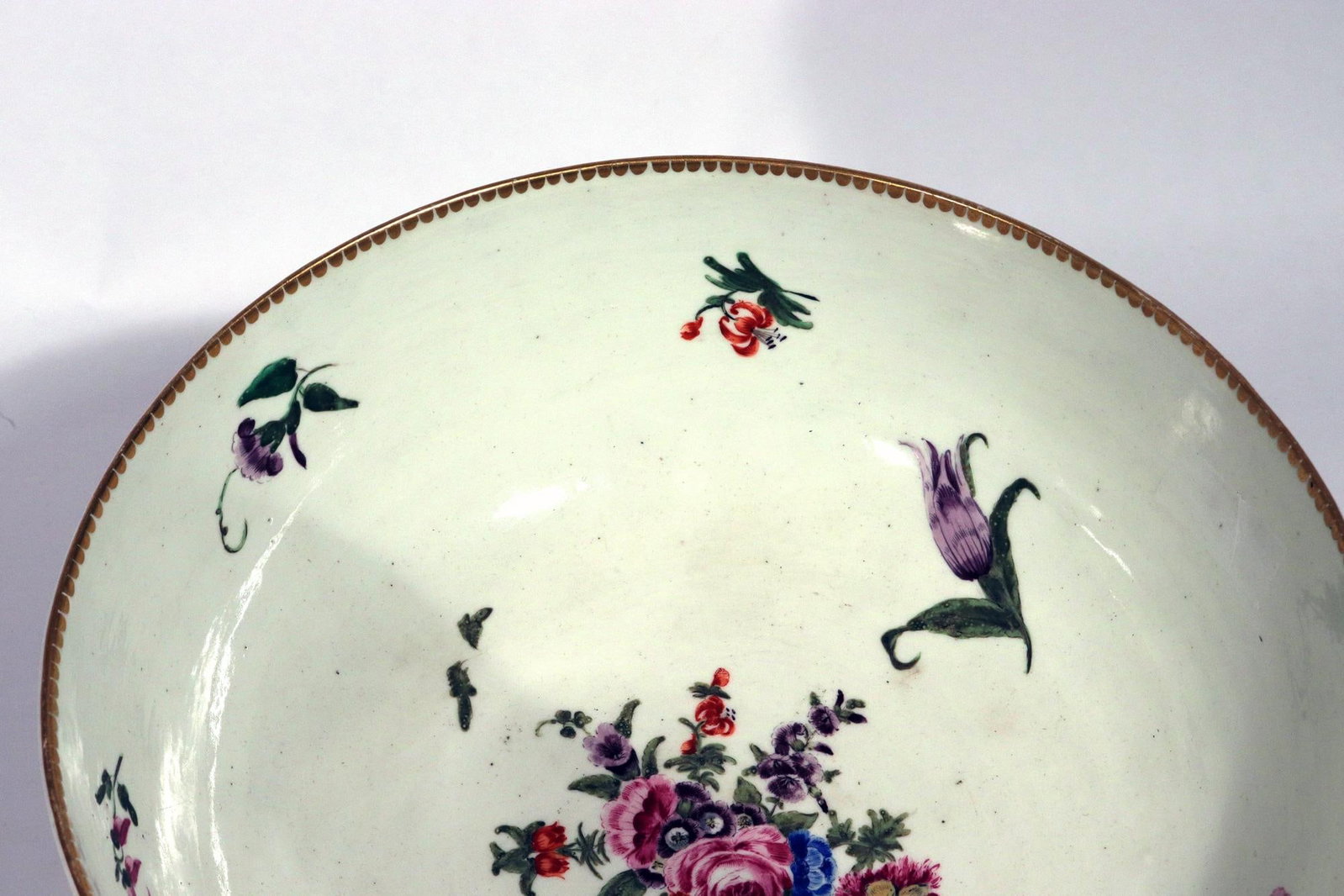 18th-Century First Period Worcester Porcelain Botanical Punch Bowl - 14