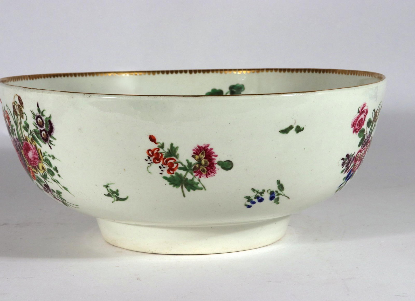 18th-Century First Period Worcester Porcelain Botanical Punch Bowl - 3
