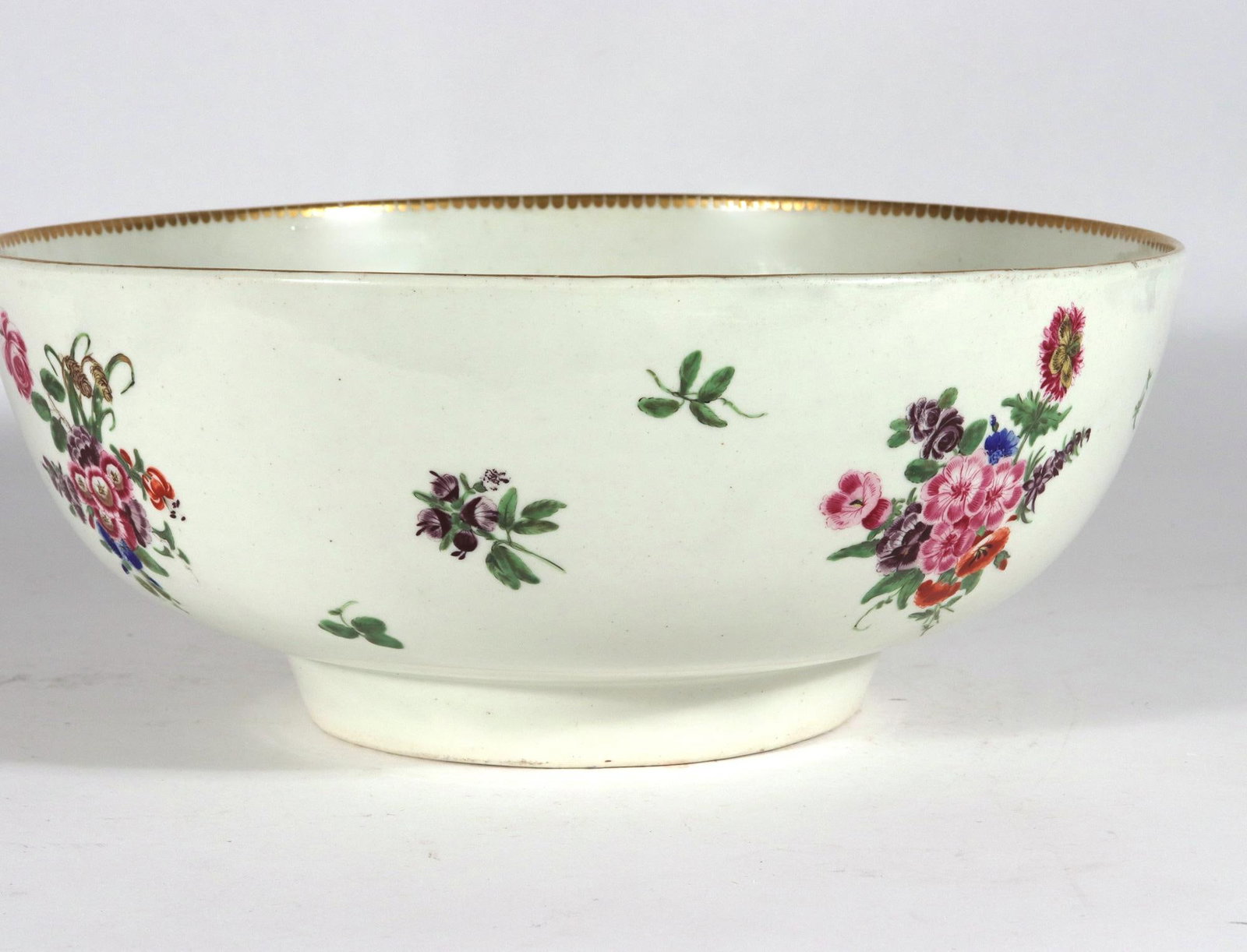 18th-Century First Period Worcester Porcelain Botanical Punch Bowl - 4