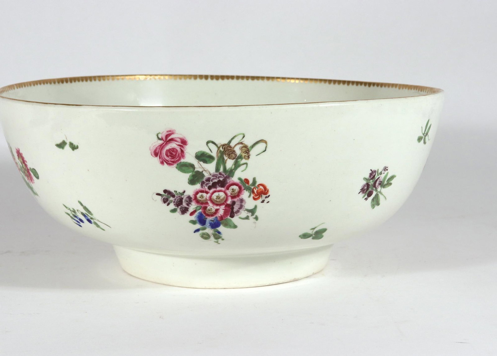 18th-Century First Period Worcester Porcelain Botanical Punch Bowl - 5