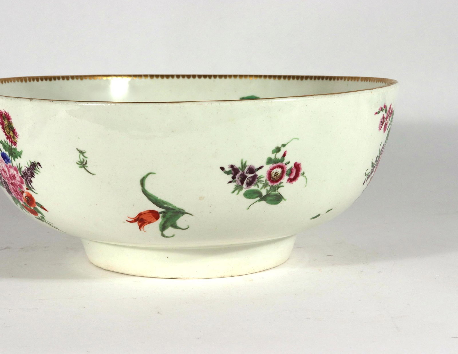 18th-Century First Period Worcester Porcelain Botanical Punch Bowl - 6
