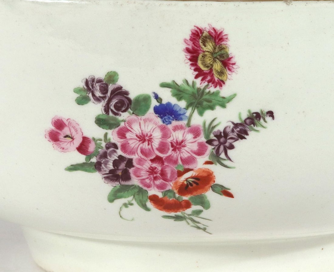 18th-Century First Period Worcester Porcelain Botanical Punch Bowl - 7