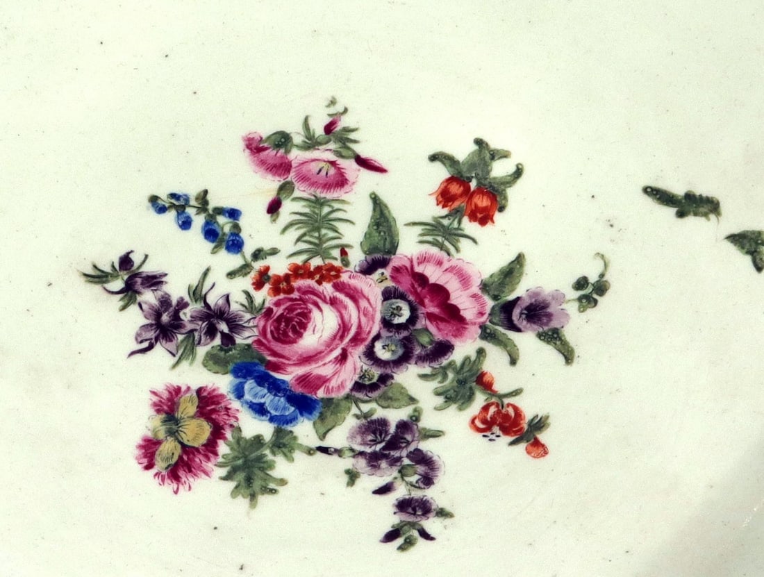 18th-Century First Period Worcester Porcelain Botanical Punch Bowl - 9