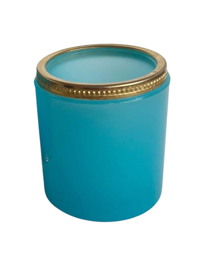19th Century Italian Murano Blue Opaline Cups - A Pair - 4