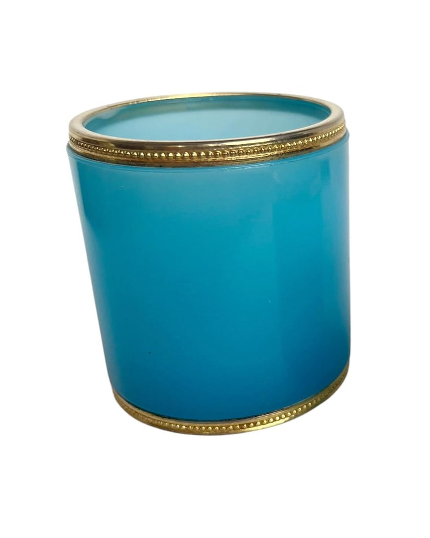 19th Century Italian Murano Blue Opaline Cups - A Pair - 5
