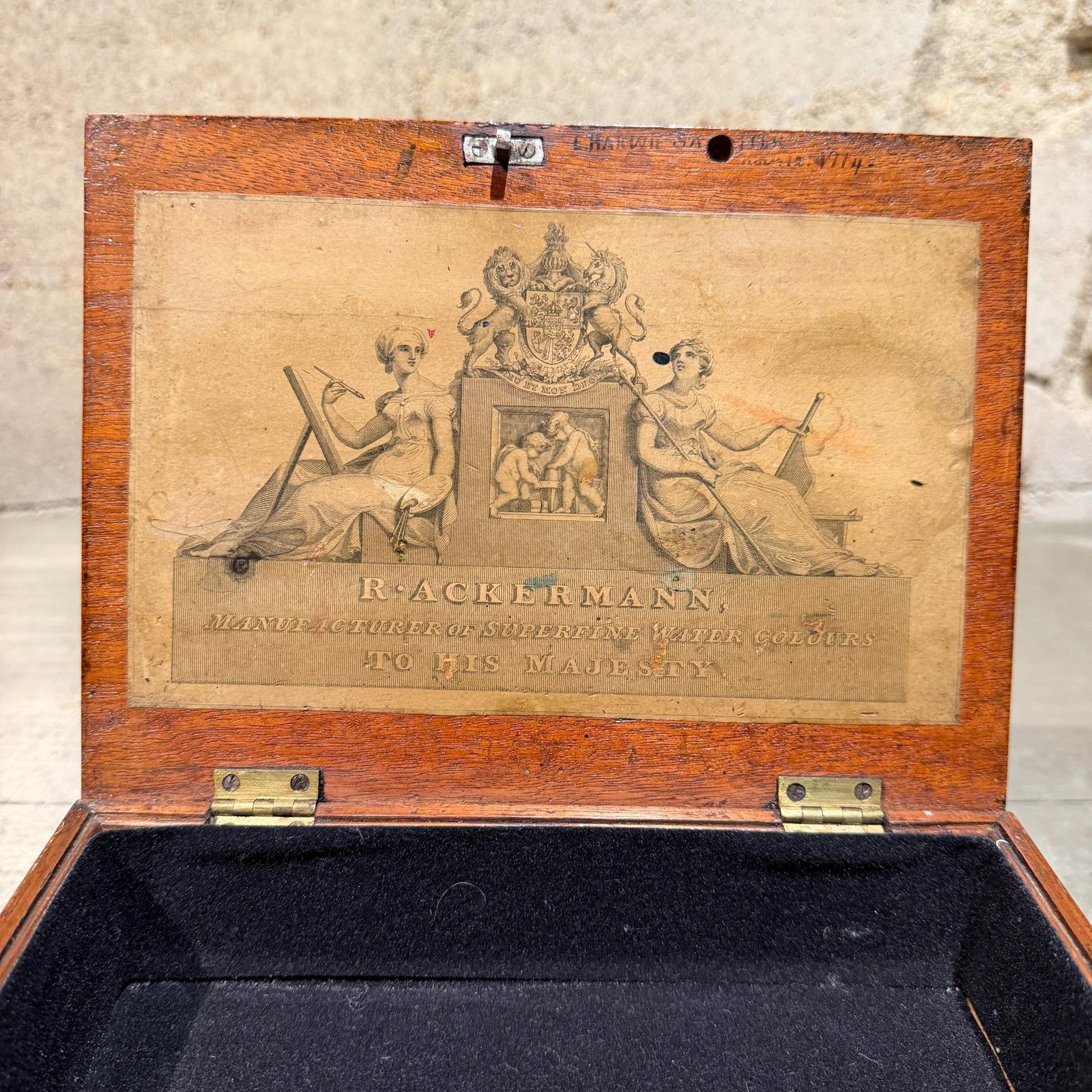 19th-Century English Artist's Watercolour Mahogany Box R. Ackermann - 10