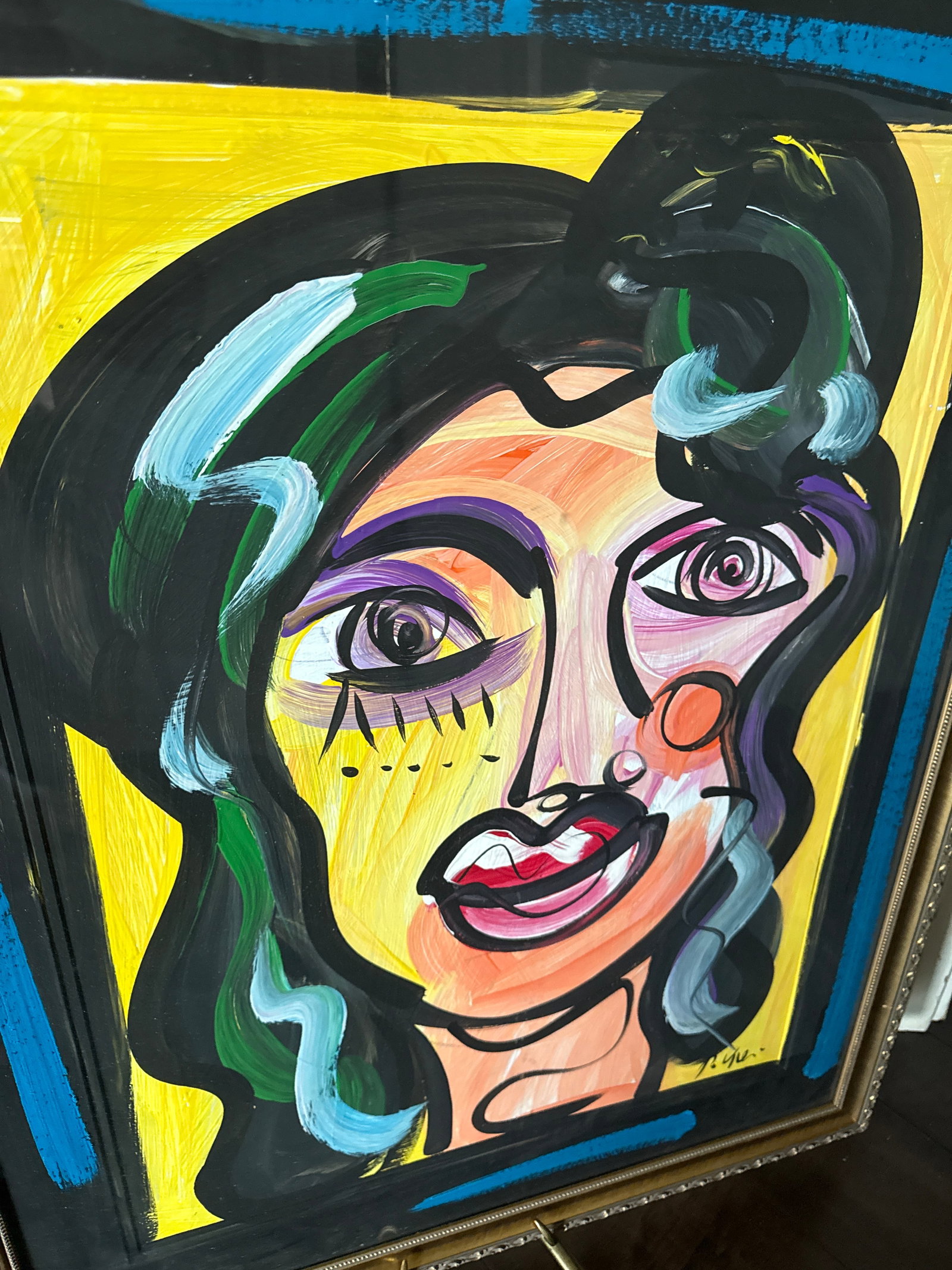 Original Peter Keil Abstract Female Portrait Painting - 3