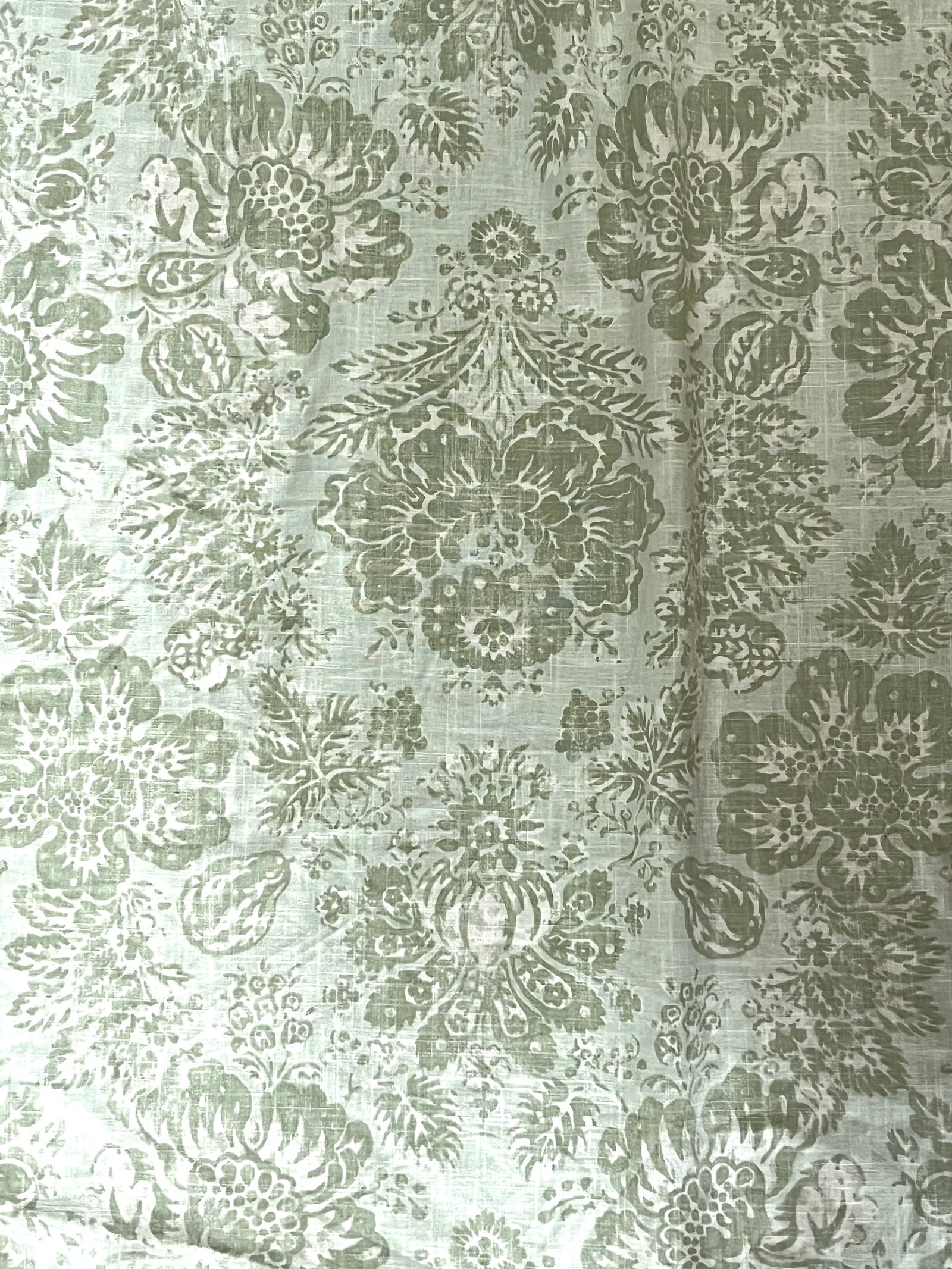 Vintage Braemore Fabrics Sage Green Linen Blend Floral Performance Upholstery Fabric "” 6 - 2