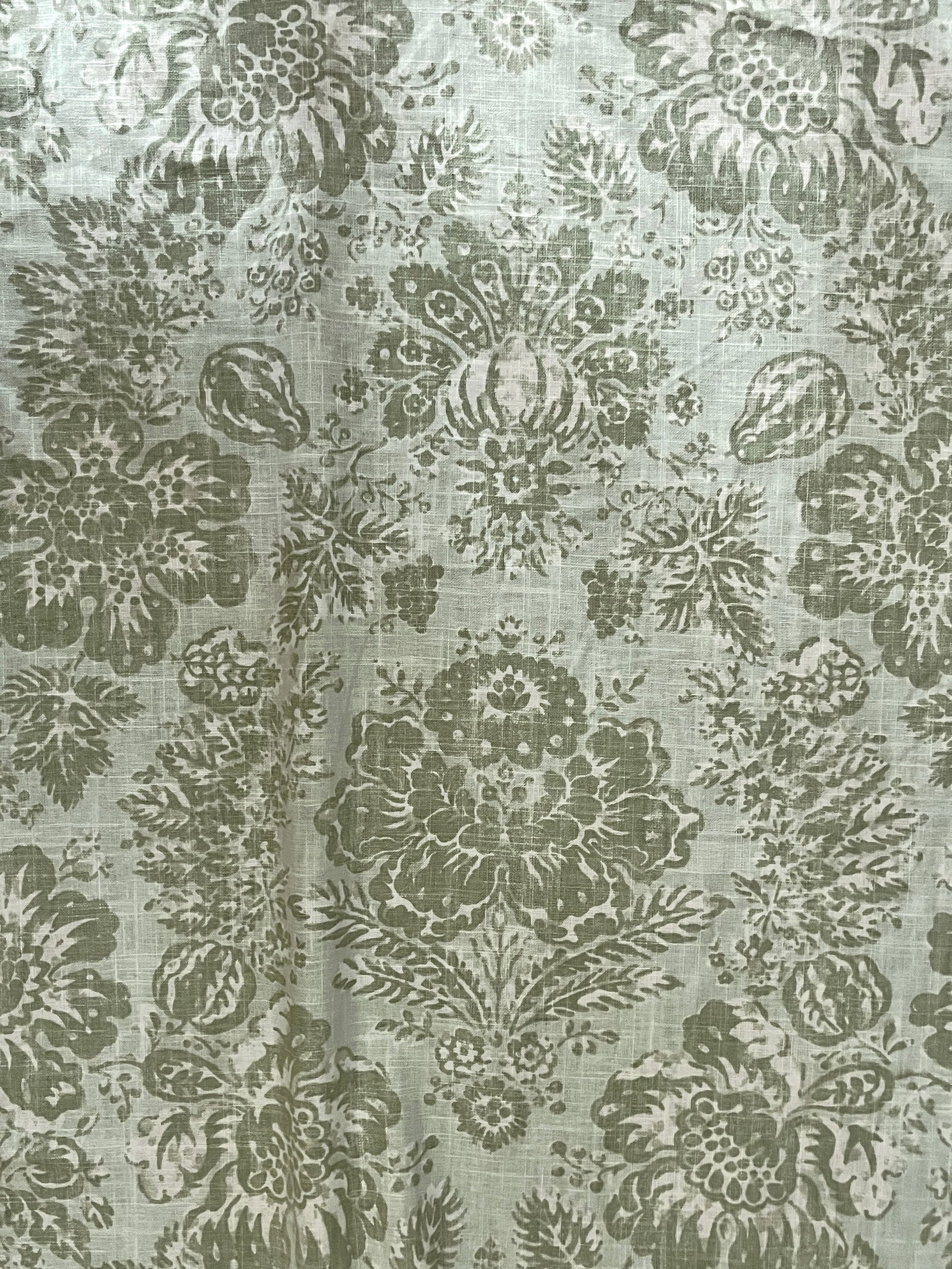 Vintage Braemore Fabrics Sage Green Linen Blend Floral Performance Upholstery Fabric "” 6 - 3