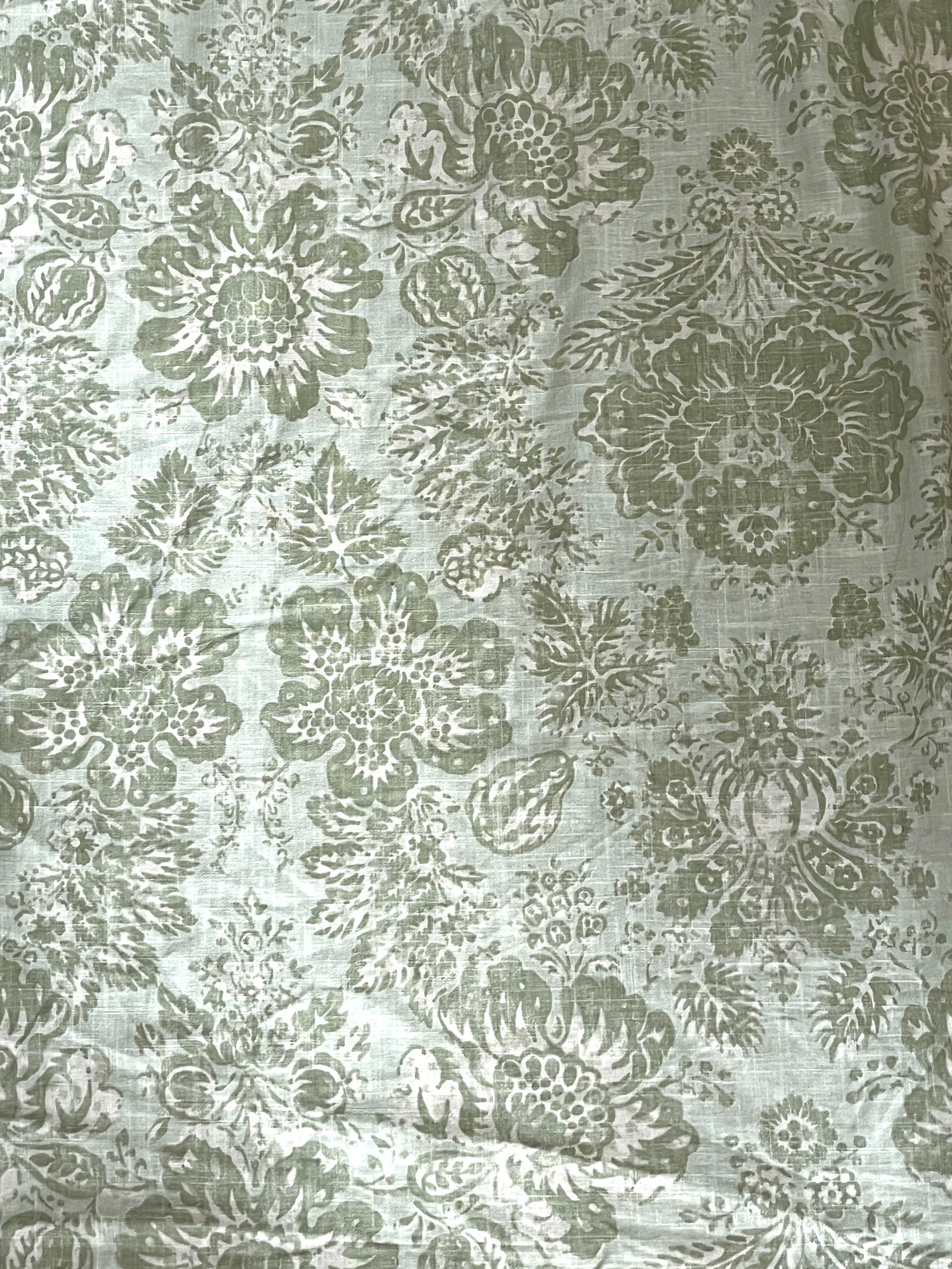 Vintage Braemore Fabrics Sage Green Linen Blend Floral Performance Upholstery Fabric "” 6 - 4