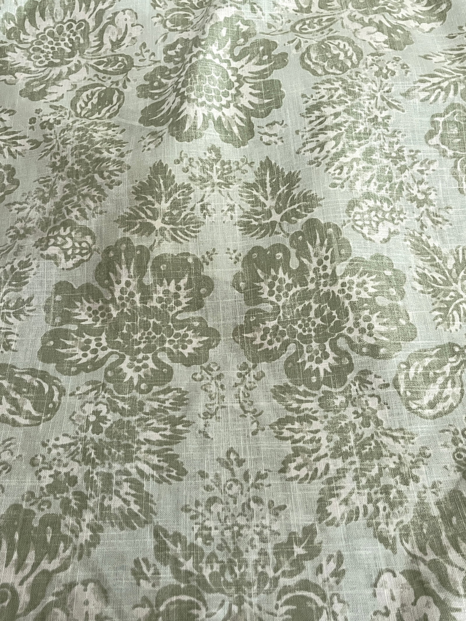 Vintage Braemore Fabrics Sage Green Linen Blend Floral Performance Upholstery Fabric "” 6 - 6
