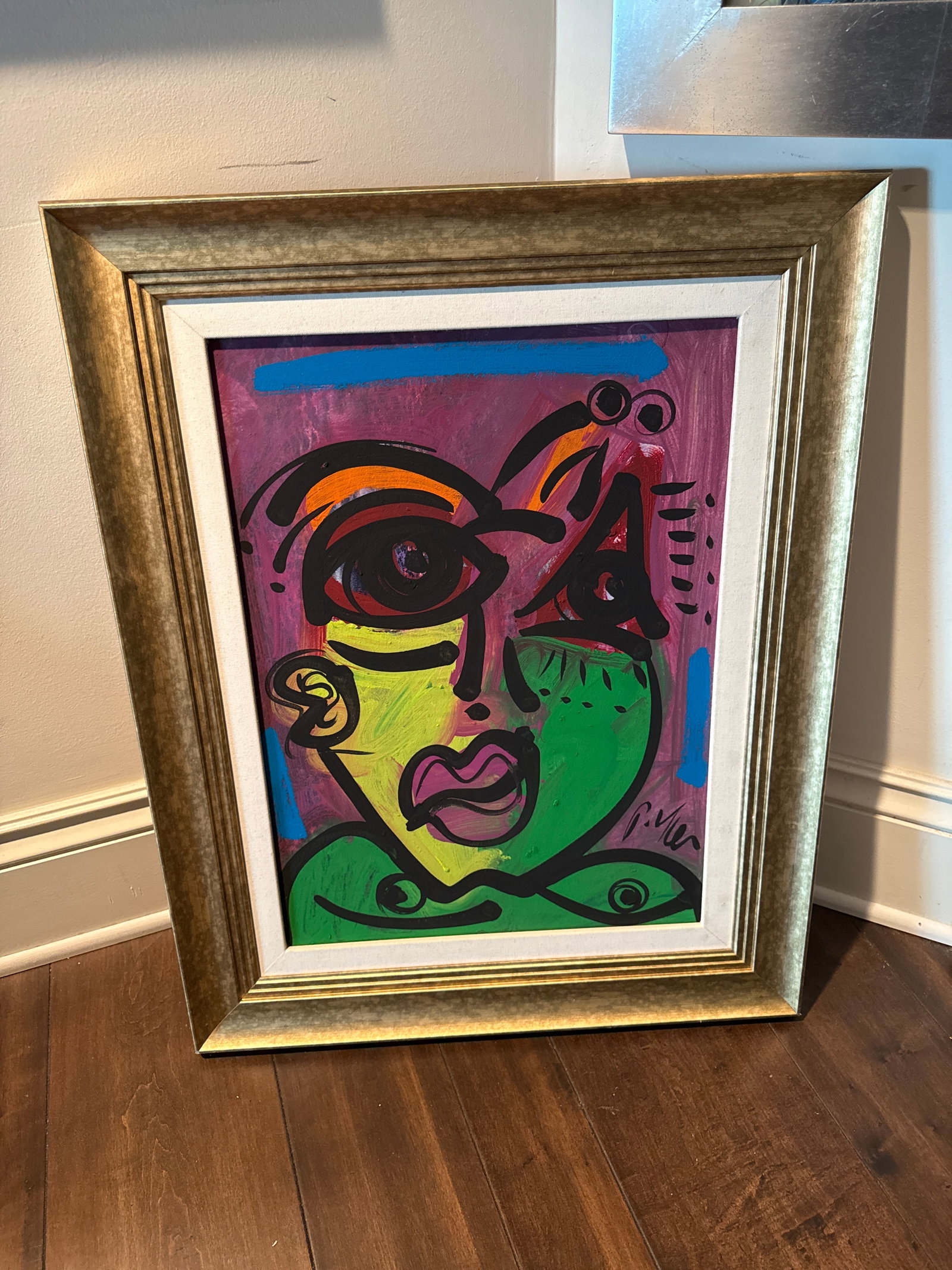 1970s Peter Keil Original Abstract Colorful Portrait Painting - 2
