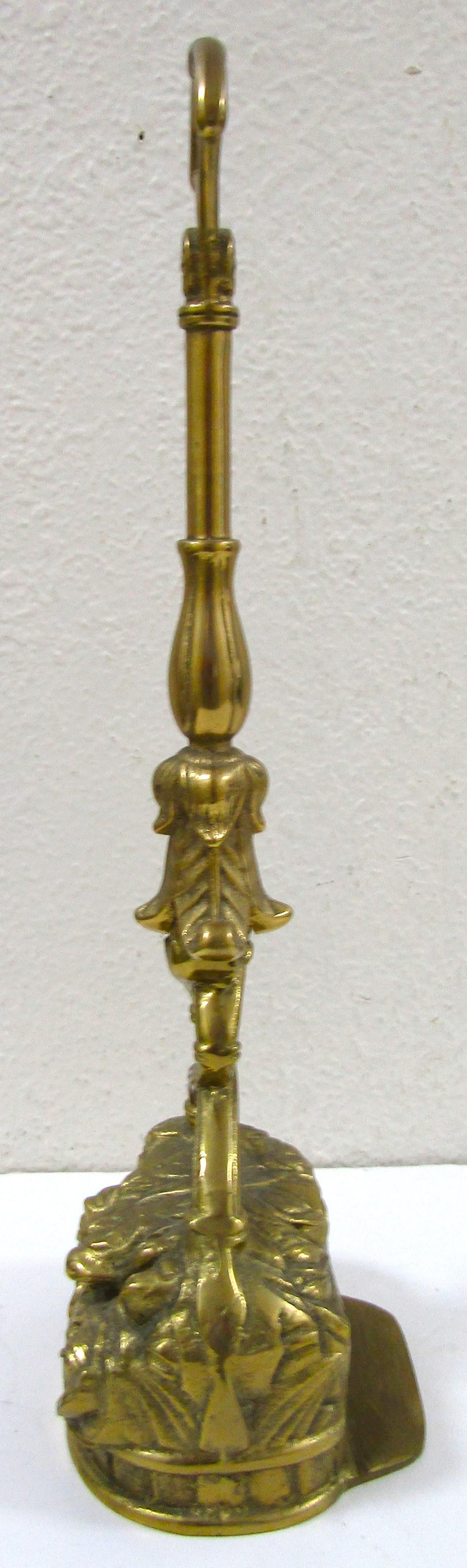 Antique Victorian-Era Solid Brass Doorstop Door Porter - 3