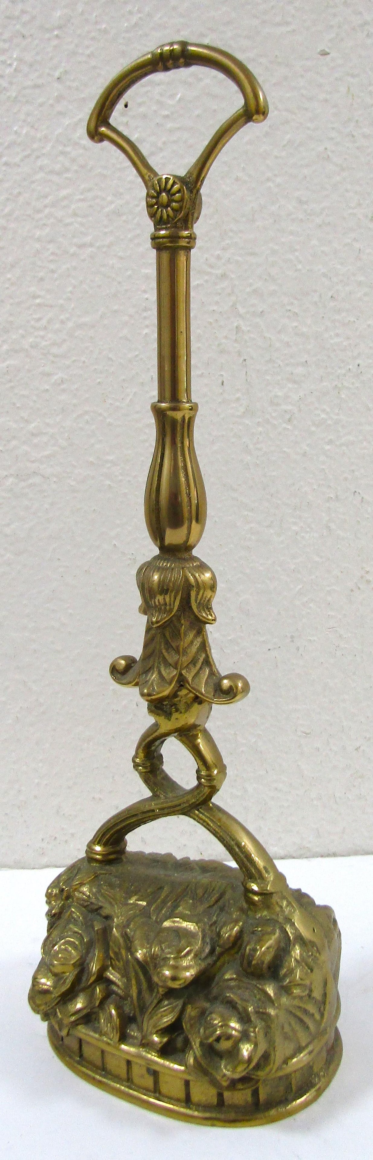 Antique Victorian-Era Solid Brass Doorstop Door Porter - 6