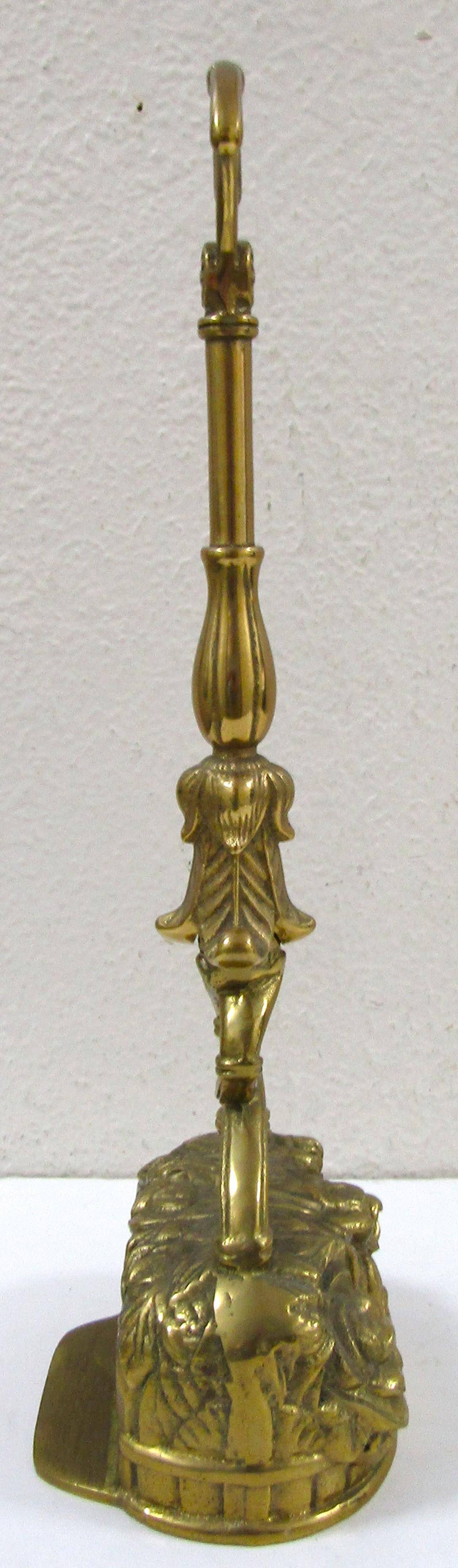 Antique Victorian-Era Solid Brass Doorstop Door Porter - 7