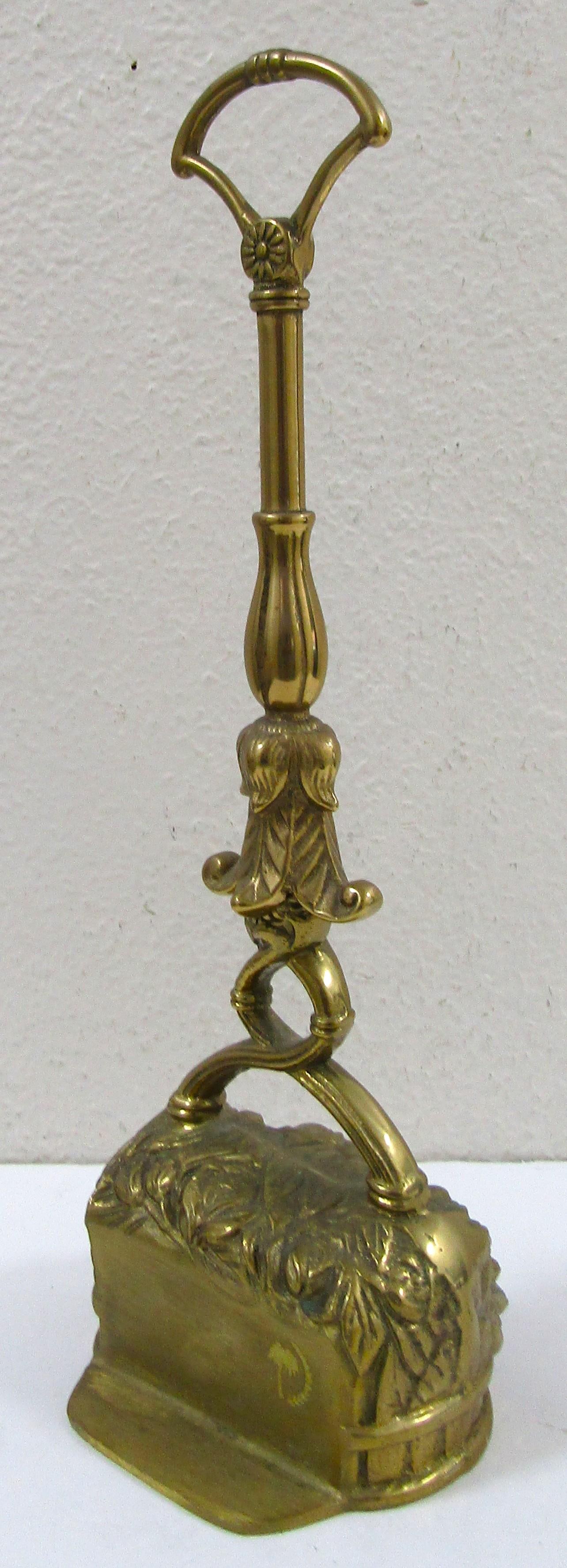 Antique Victorian-Era Solid Brass Doorstop Door Porter - 8
