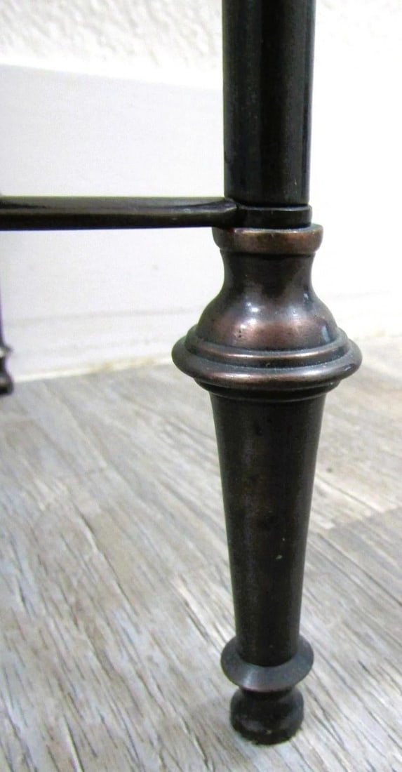 Vintage Rectangular Bronze and Black Granite Top 18" Tall Drink Table - 12