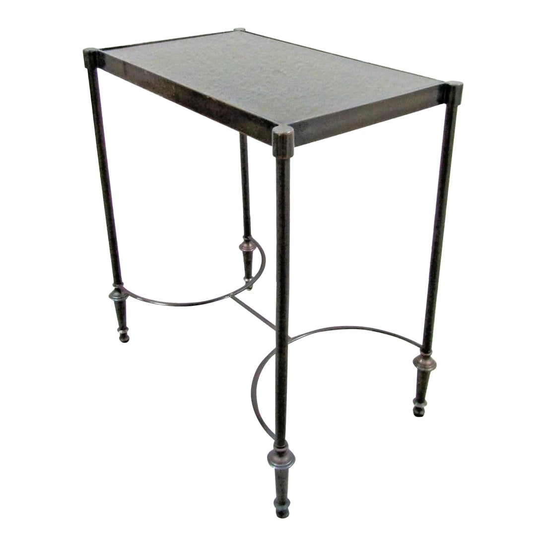 Vintage Rectangular Bronze and Black Granite Top 18" Tall Drink Table: This vintage rectangular bronze and black granite top drink table stands at 18" tall, making it a versatile piece for any room. The traditional style and antique design add a touch of elegance, while