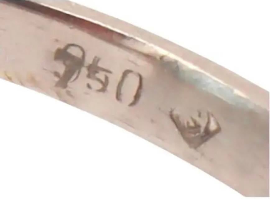 Vintage H. Stern 18k Gold Emerald Cut Aquamarine Diamond Cocktail Ring - 7