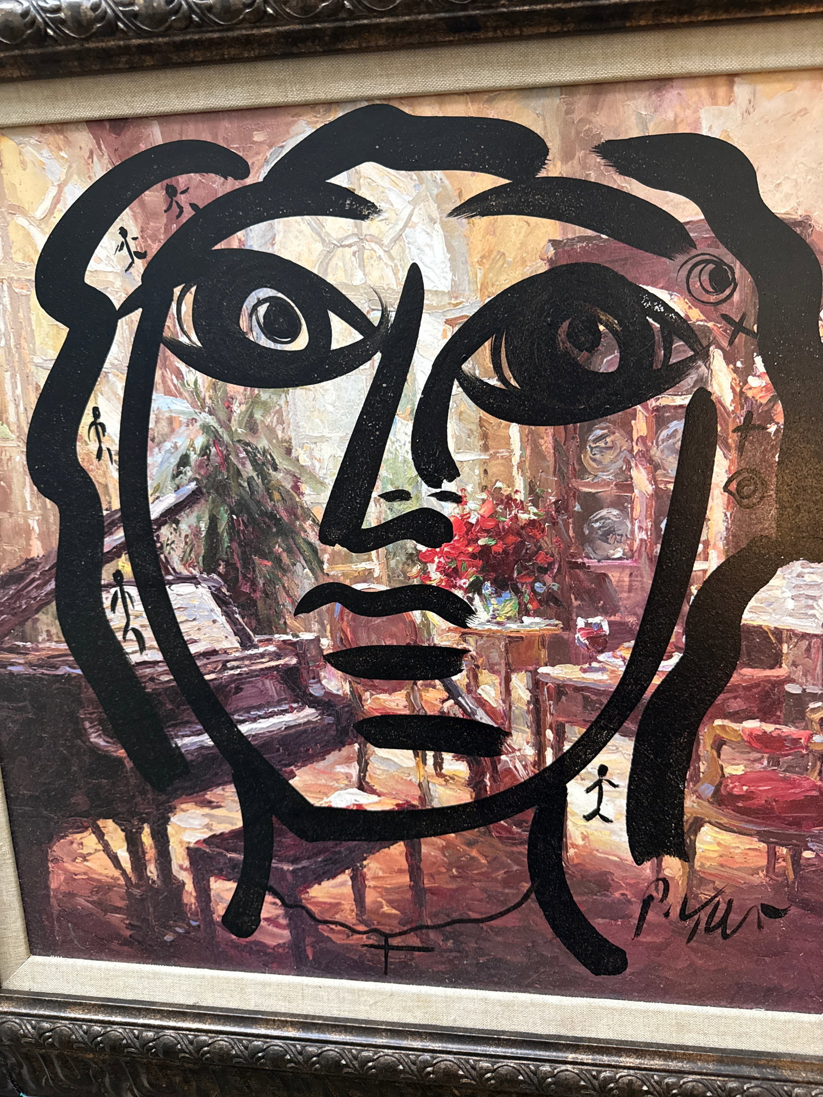 Original Peter Keil 1970s Abstract Portrait Painting - 4